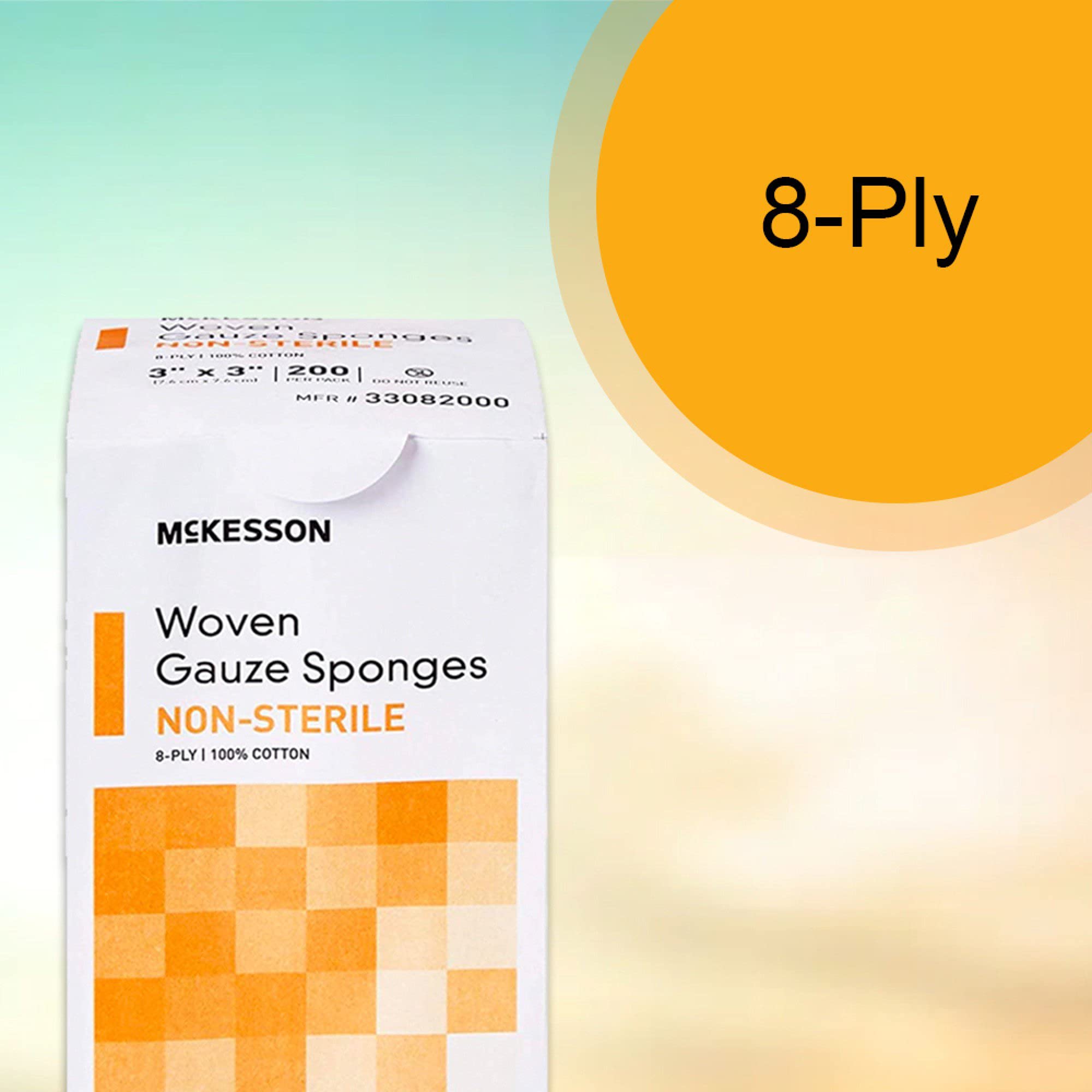McKesson Woven Gauze Sponges, Non-Sterile, 8-Ply, 100% Cotton, 3 in x 3 in, 200 per Pack, 20 Packs, 4000 Total - Image 6