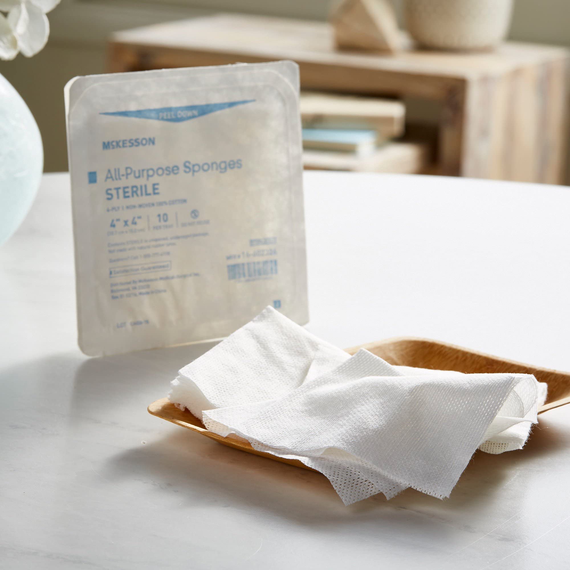 McKesson All-Purpose Sponges - First Aid Wound Care Dressing - 4 in x 4 in, 10 per Pack, 96 Packs, 960 Total - Image 5