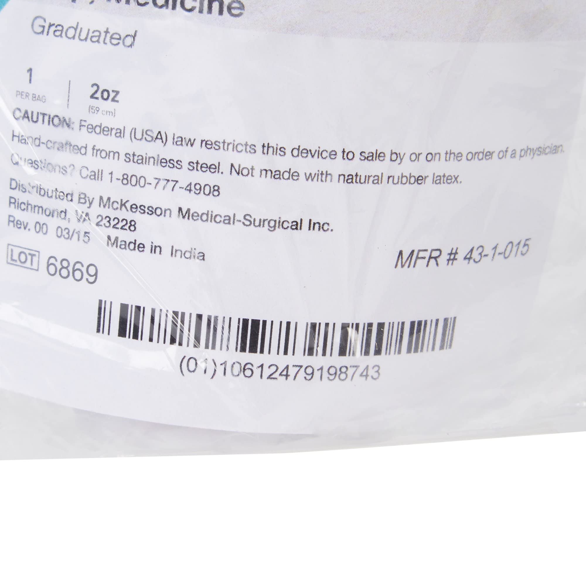 McKesson Argent Medicine Cup, Graduated - Stainless Steel Reusable Cup for Homecare or Hospital Use, Autoclavable, 2 oz, 1 Count, 1 Pack - Image 5