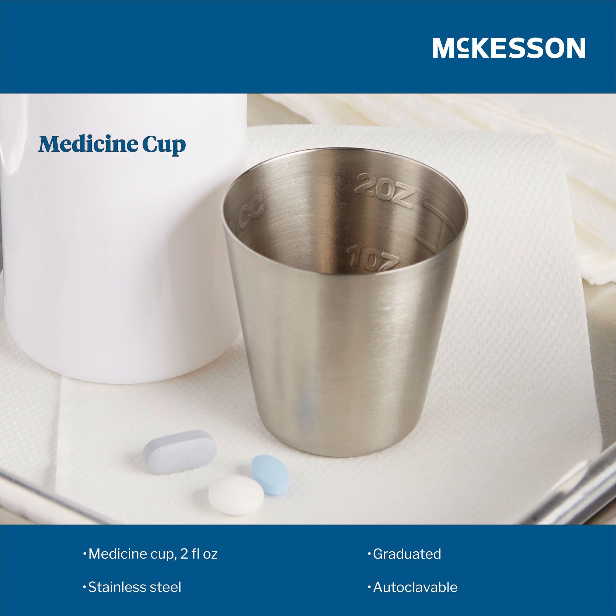 McKesson Argent Medicine Cup, Graduated - Stainless Steel Reusable Cup for Homecare or Hospital Use, Autoclavable, 2 oz, 1 Count, 1 Pack - Image 8