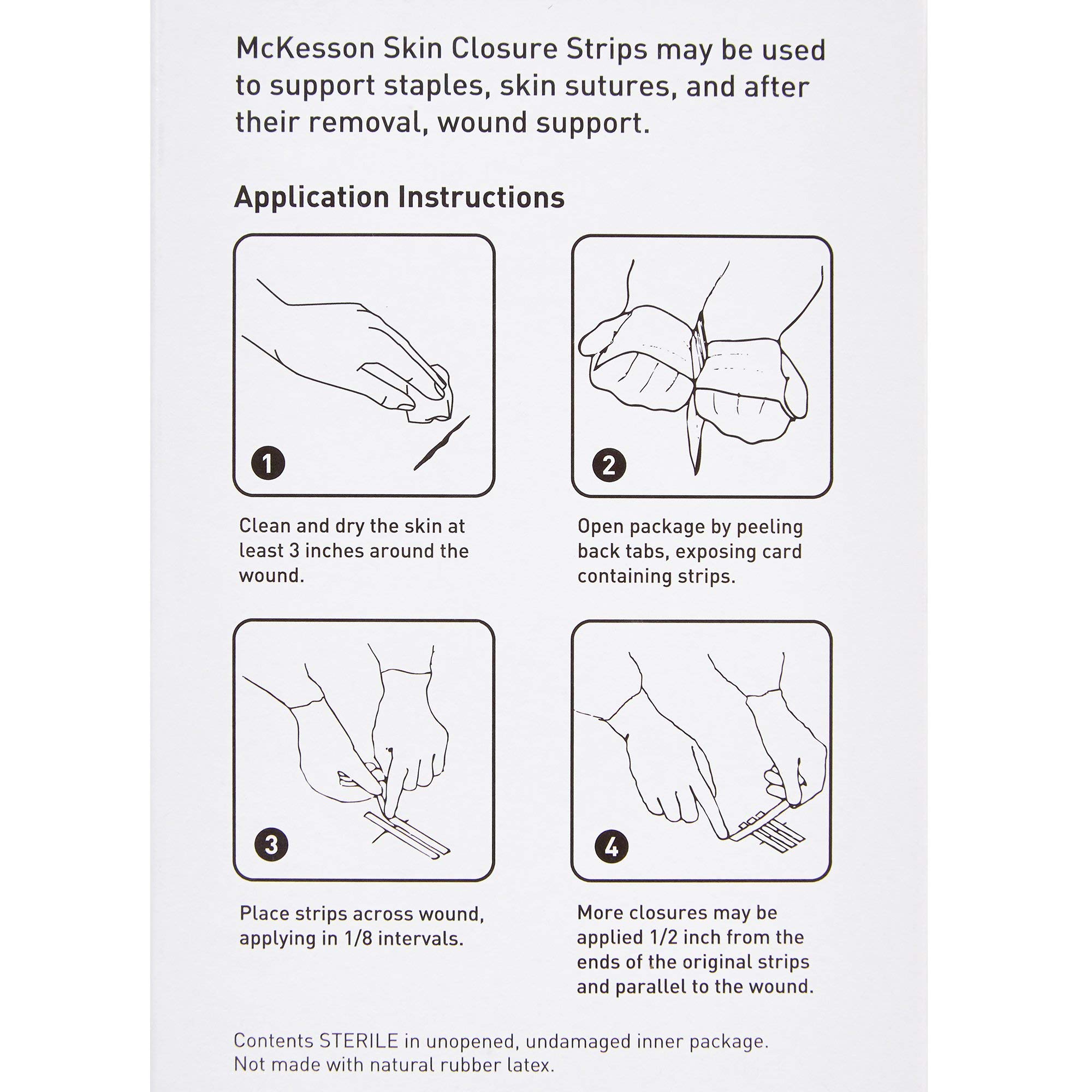 McKesson Closure Reinforced Skin Strip 1/4 x 4 Sterile 3009, 10 per Pack, 50 Packs per Box - Image 7
