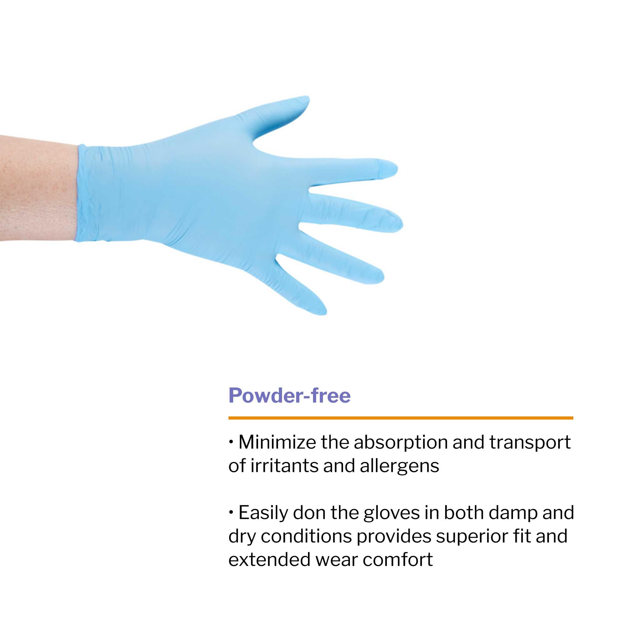 McKesson Confiderm 4.5C Nitrile Exam Gloves - Powder-Free, Latex-Free, Ambidextrous, Textured Fingertip (100, X-Small) - Image 3
