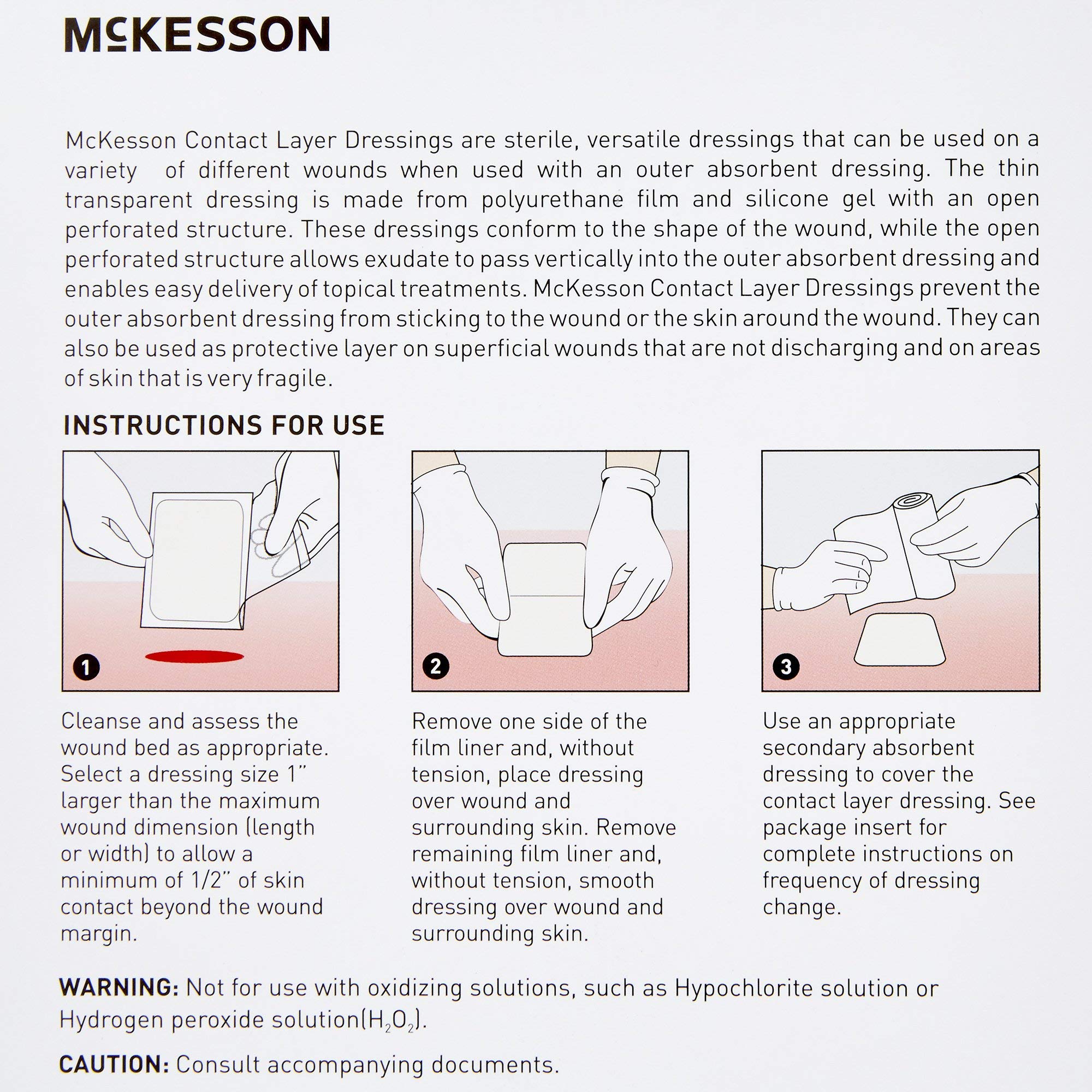 McKesson Contact Layer Dressing, Sterile, Silicone Adhesive, 4 in x 7.2 in, 10 Count, 1 Pack - Image 5