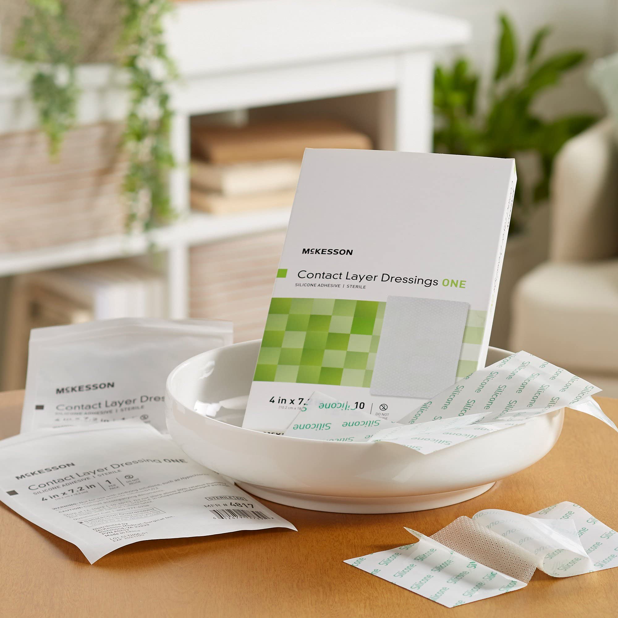 McKesson Contact Layer Dressing, Sterile, Silicone Adhesive, 4 in x 7.2 in, 10 Count, 1 Pack - Image 7