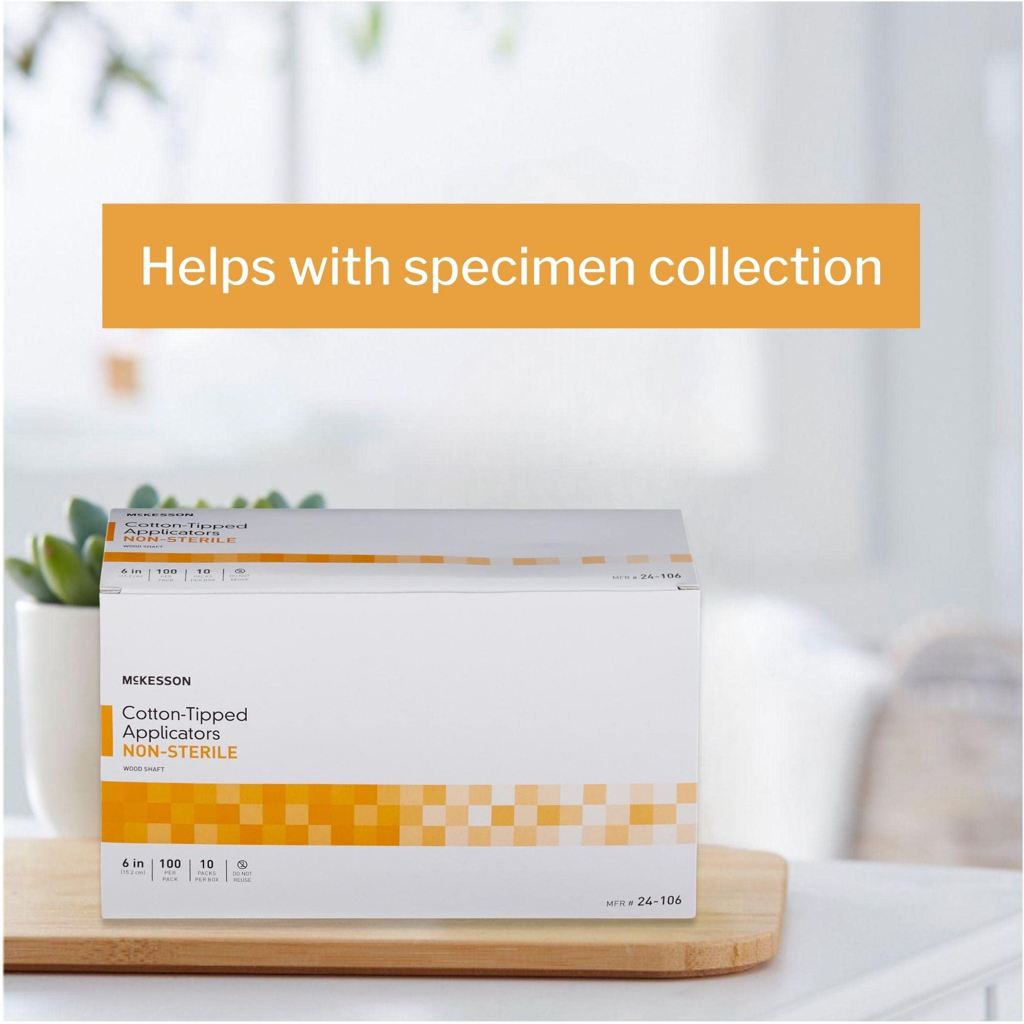 McKesson Cotton-Tipped Applicator Swabstick, Non-Sterile, Wood Shaft, 6 in, 100 Count, 10 Packs, 1000 Total - Image 4