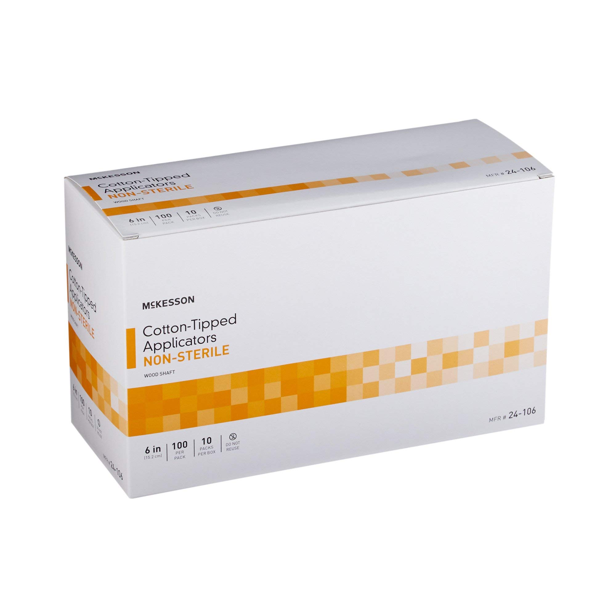 McKesson Cotton-Tipped Applicator Swabstick, Non-Sterile, Wood Shaft, 6 in, 100 Count, 10 Packs, 1000 Total - Image 6