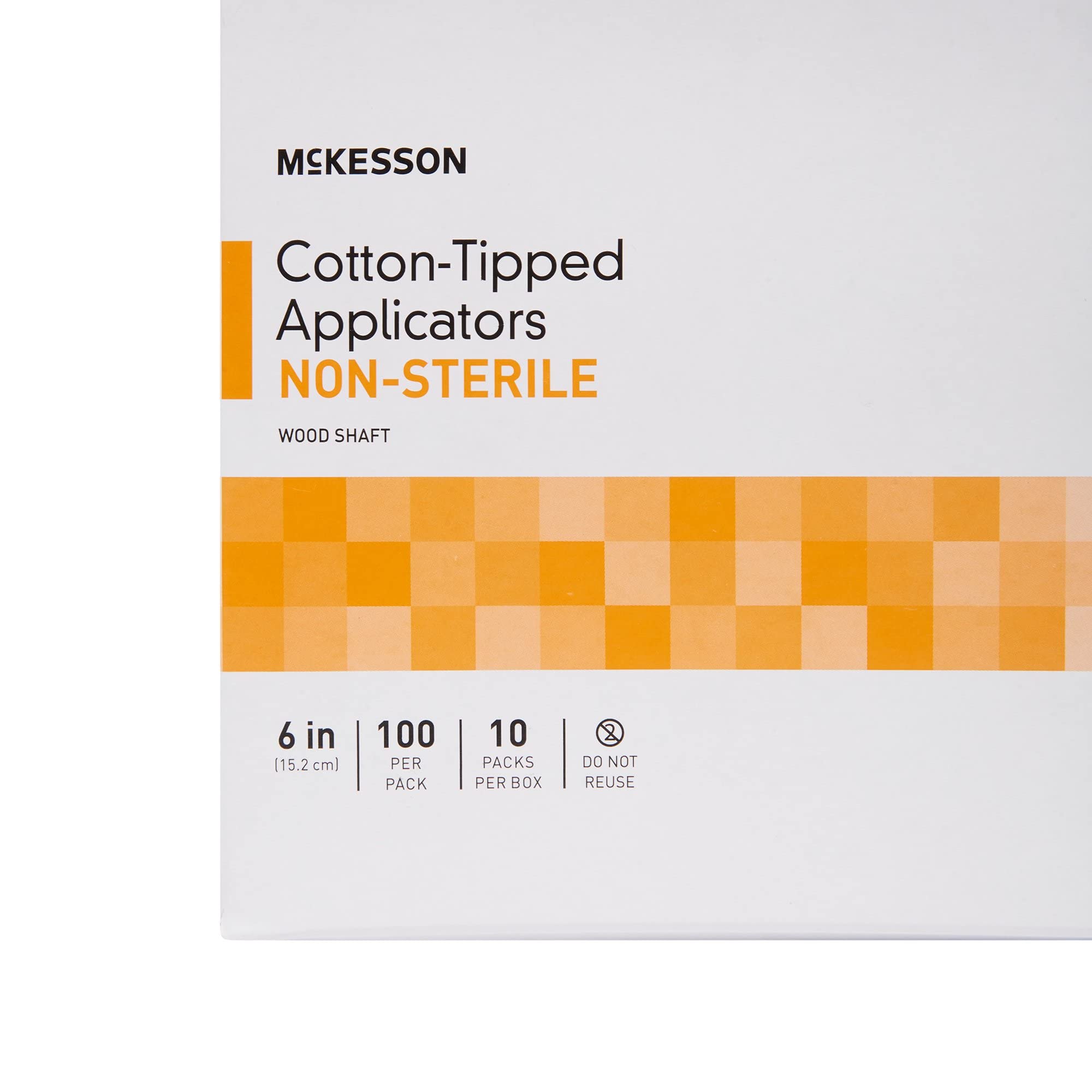 McKesson Cotton-Tipped Applicator Swabstick, Non-Sterile, Wood Shaft, 6 in, 100 Count, 10 Packs, 1000 Total - Image 7