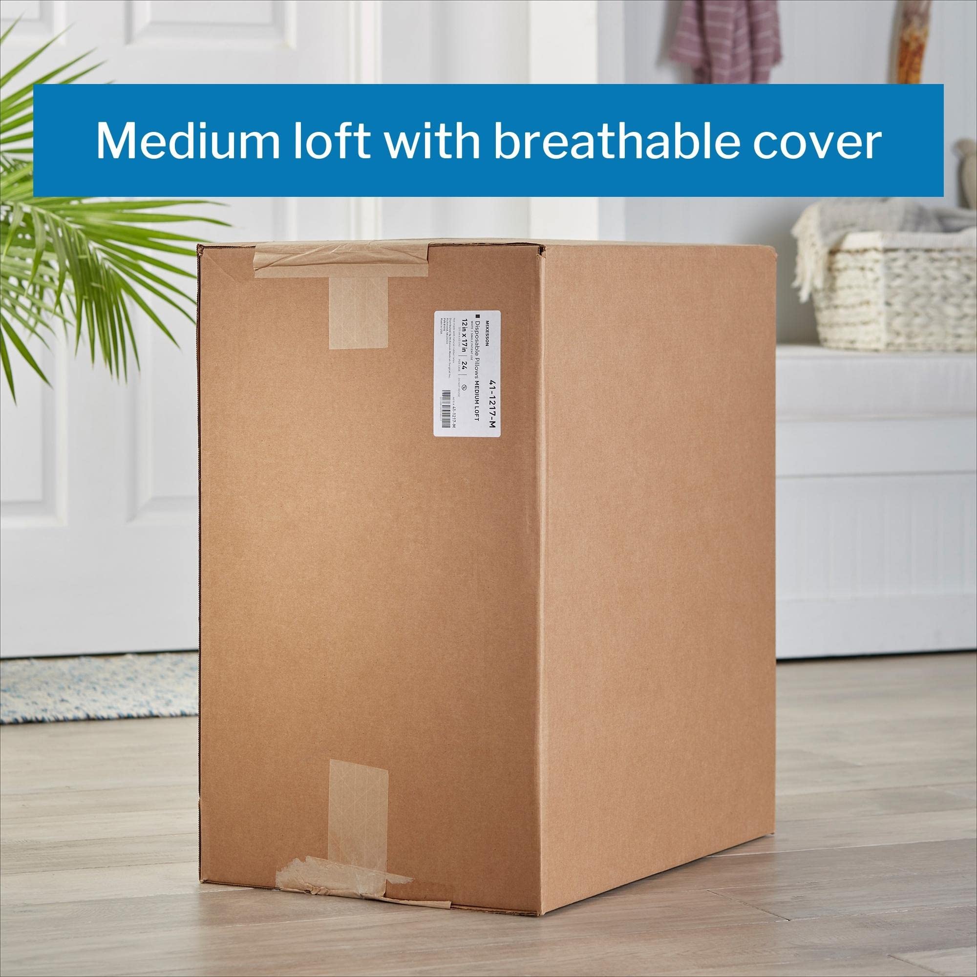 McKesson Disposable Bed Pillow [1 Count] Single Patient Use, White 12 in x 17 in - Image 4