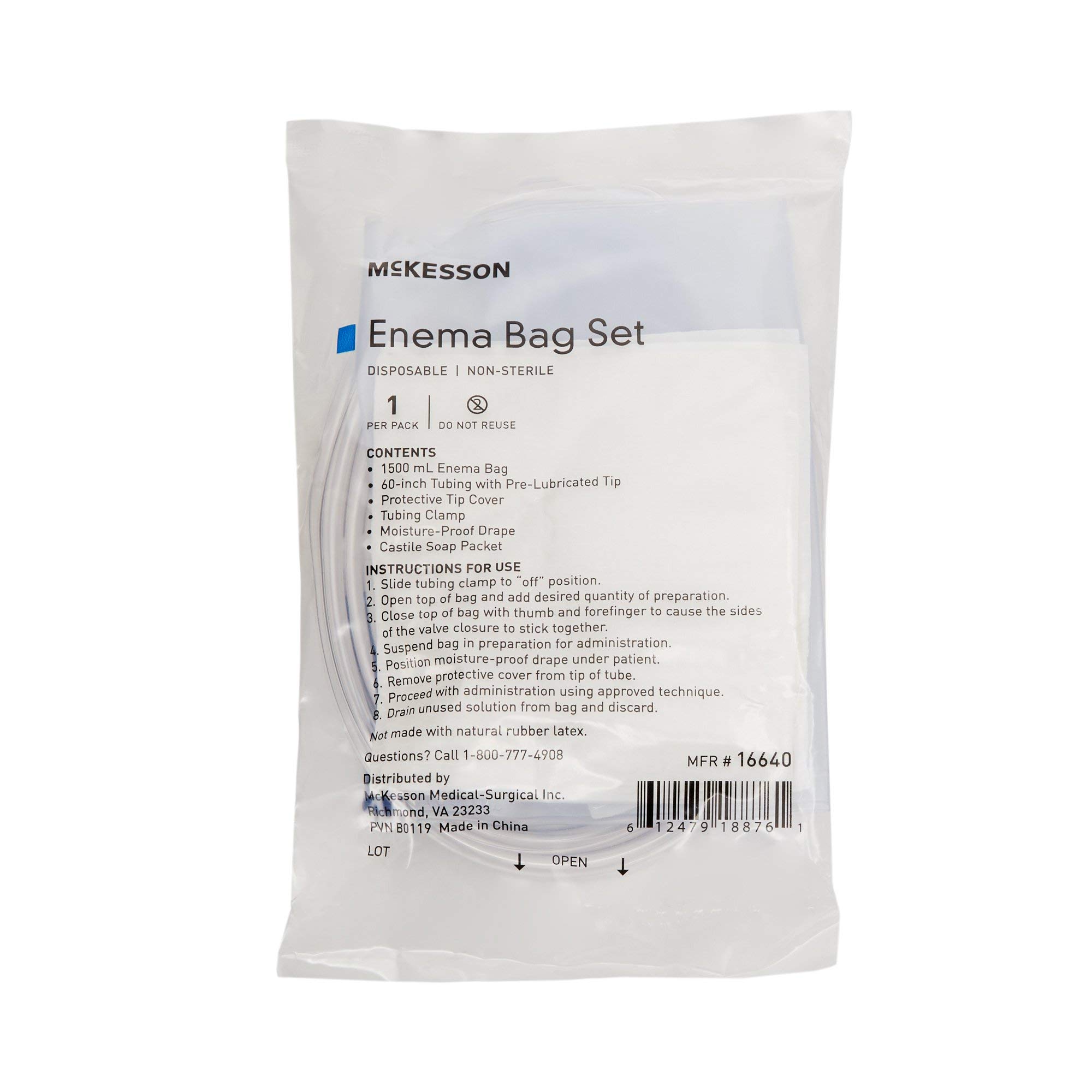 McKesson Enema Bag Set, Non-Sterile, Single Use, Disposable, 50 Count - Image 5
