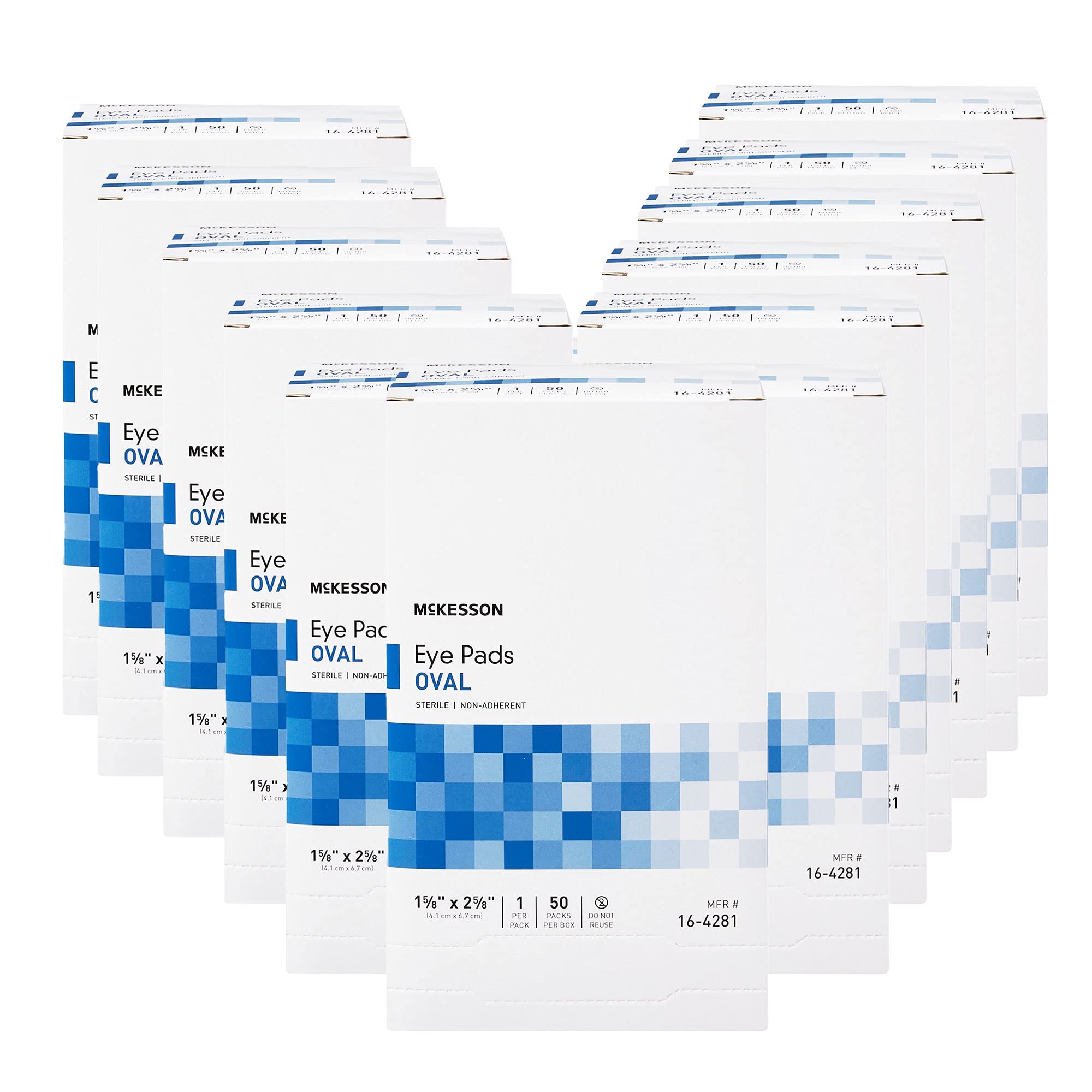McKesson Eye Pads, Sterile, Oval, Non-Adherent, 1 5/8 in x 2 5/8 in, 50 Count, 12 Packs, 600 Total - Image 3