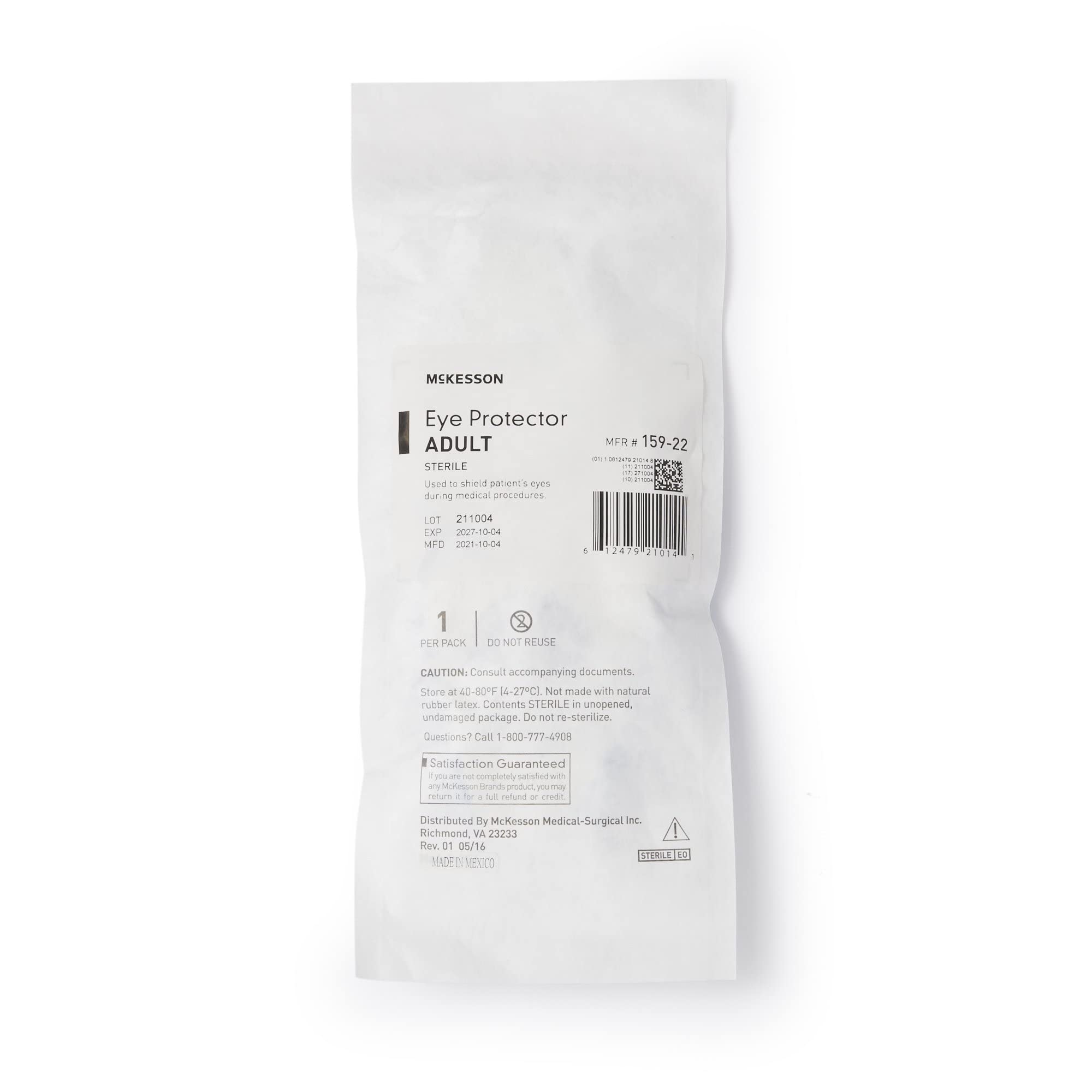 McKesson Eye Protectors - Foam, Sterile, Self-Adhesive for Adults, Disposable - Blue, 8 1/8 in x 2 9/10 in, 25 Count, 1 Pack - Image 3