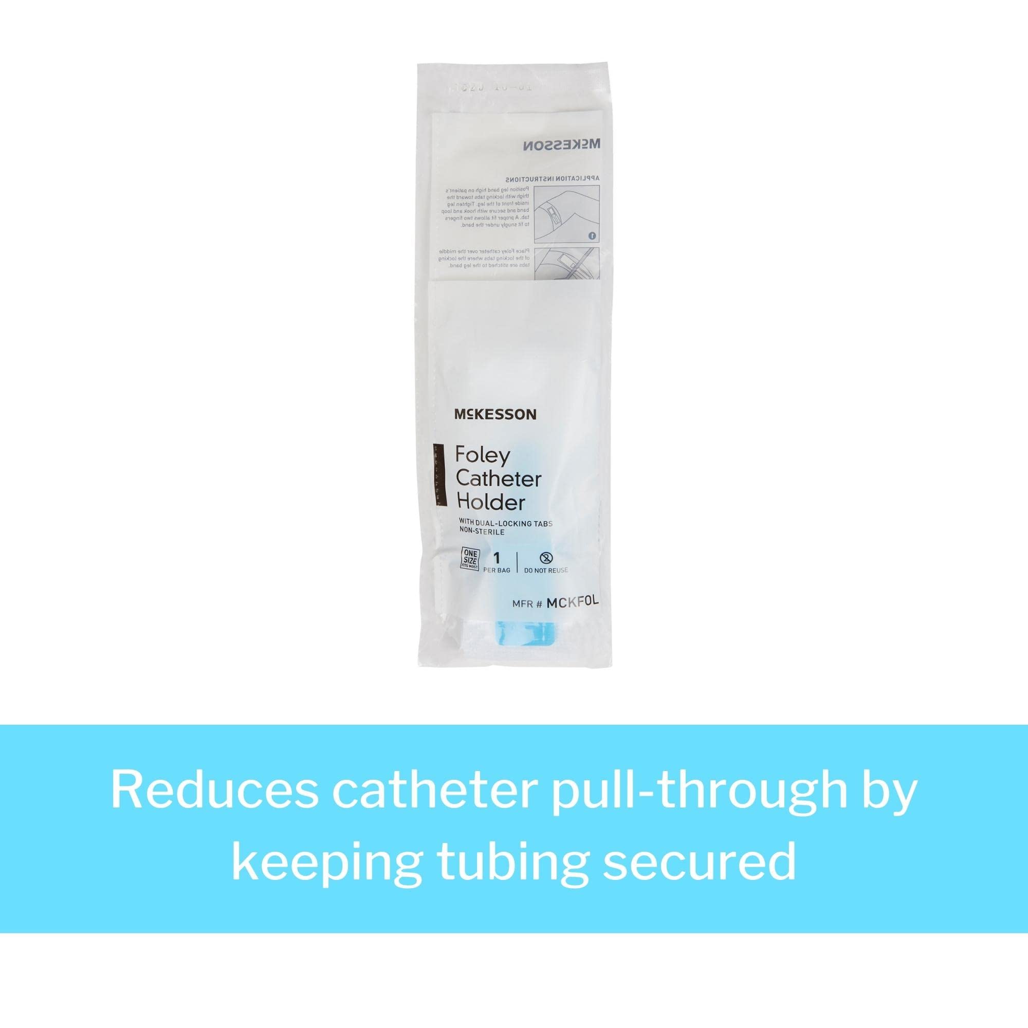 McKesson Foley Catheter Tube Holder with Dual-Locking Tabs - Urinary Leg Band Holder, 100 Count - Image 3