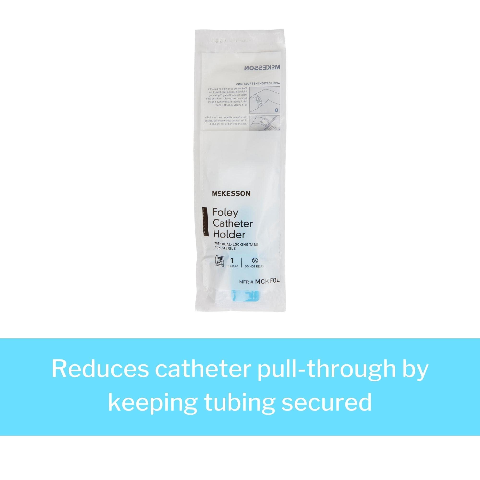 McKesson Foley Catheter Tube Holder with Dual-Locking Tabs - Urinary Leg Band Holder, 10 Count - Image 3