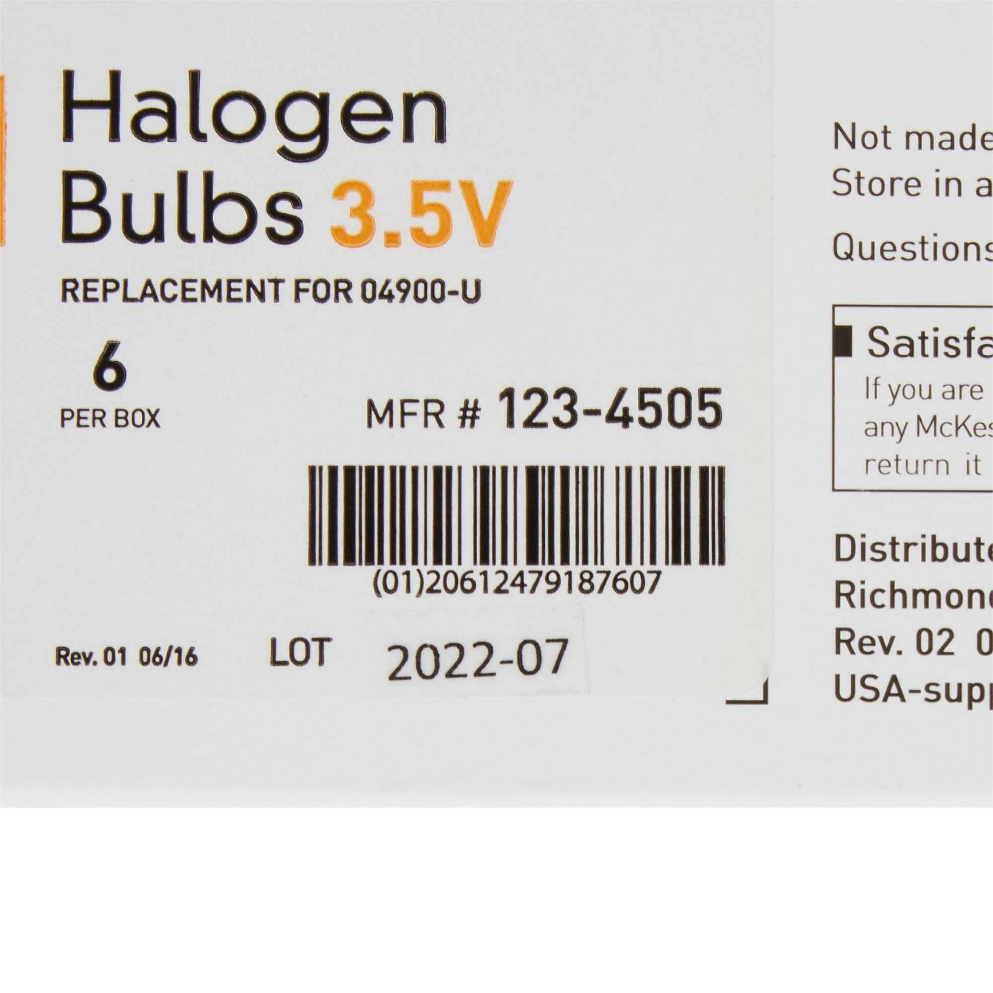 McKesson Halogen Lamp Bulbs - Fits Ophthalmoscope - 3.5 Volts, 2.5 Watts, 1 Count, 6 Packs, 6 Total - Image 8