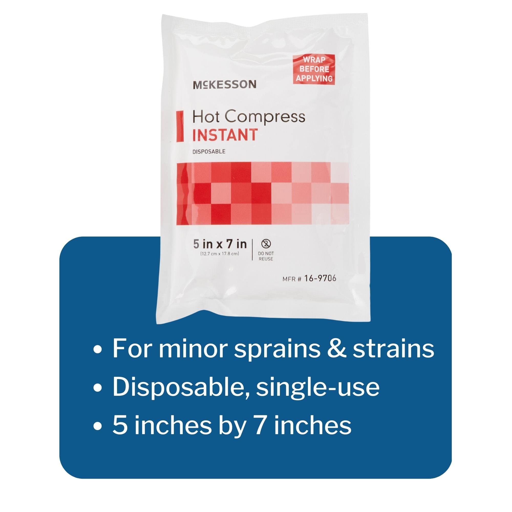 McKesson Hot Compress Instant Hot Pack [24 Pack] Disposable, Heat Packs for Pain Relief, 5 in x 7 in - Image 4