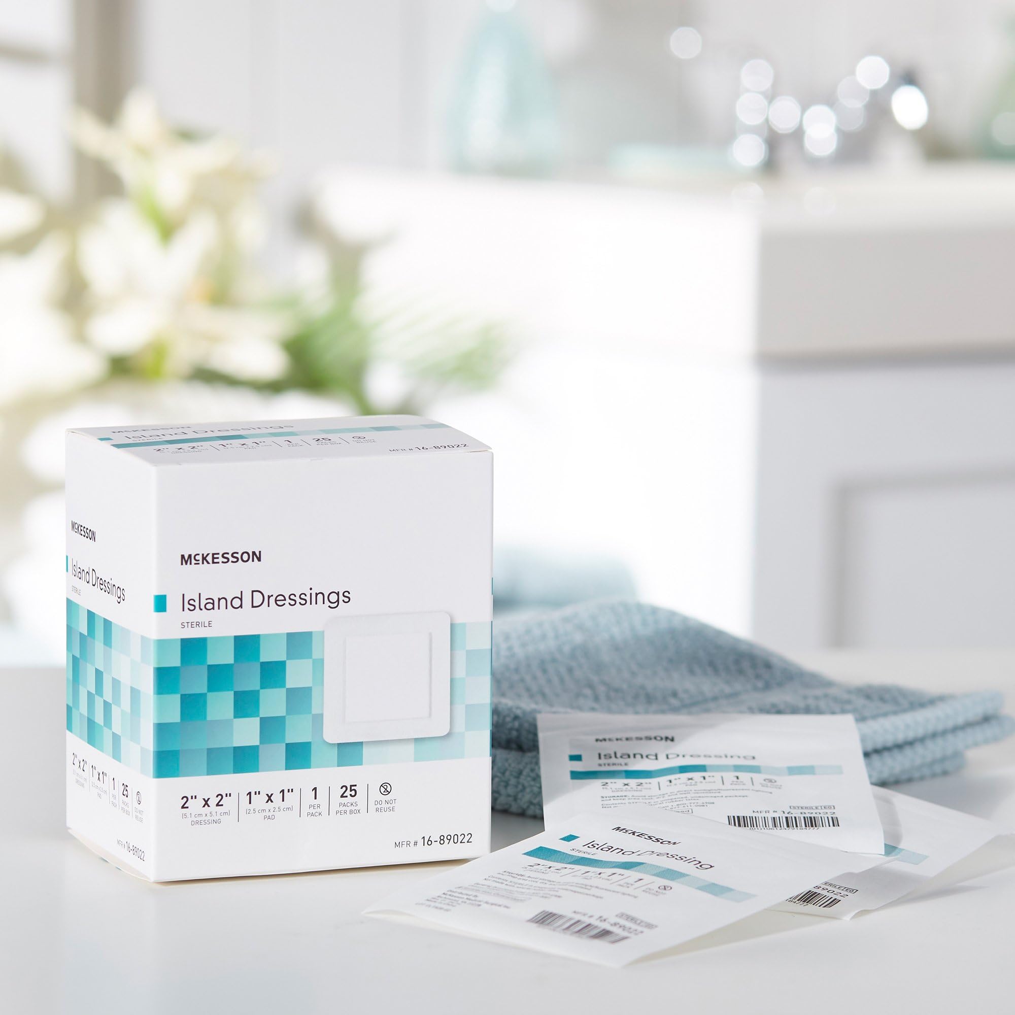 McKesson Island Dressings, Sterile, Dimension 2 in x 2 in, Pad 1 in x 1 in, 25 Count, 4 Packs, 100 Total - Image 6