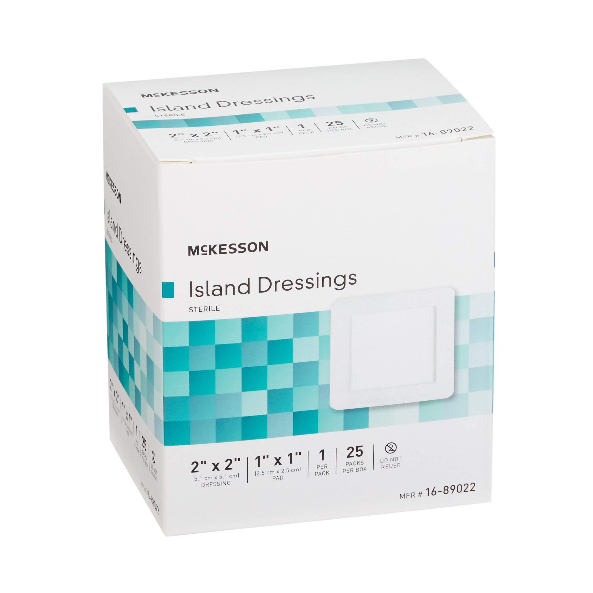 McKesson Island Dressings, Sterile, Dimension 2 in x 2 in, Pad 1 in x 1 in, 25 Count, 4 Packs, 100 Total - Image 8