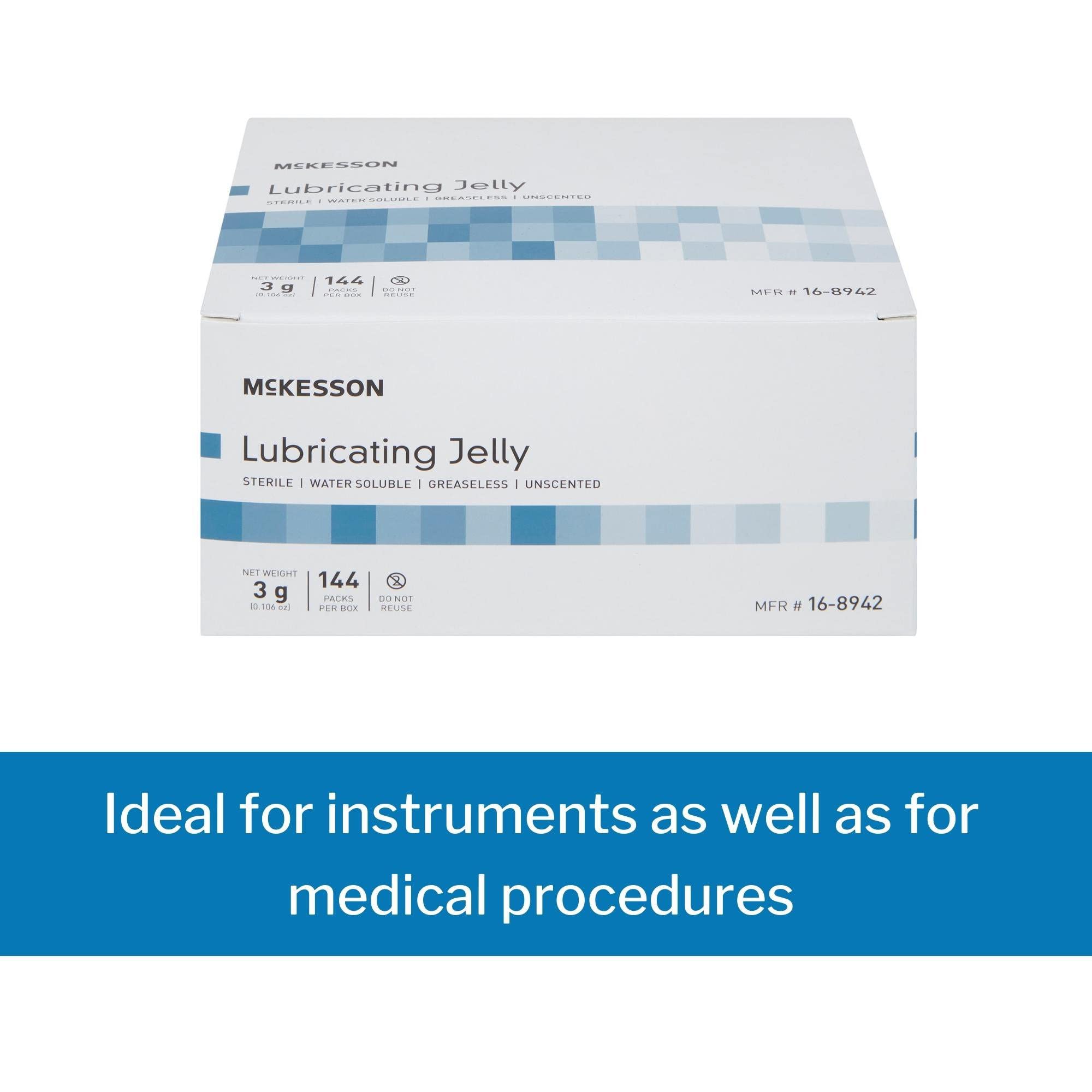 McKesson Lubricating Jelly, 3 g [864 Count] Water Based Non-Sticky Lube, Soluble Lubricant Gel - for Surgical, Medical, Personal – Sterile Individual Packets, Box of 6 - Image 5
