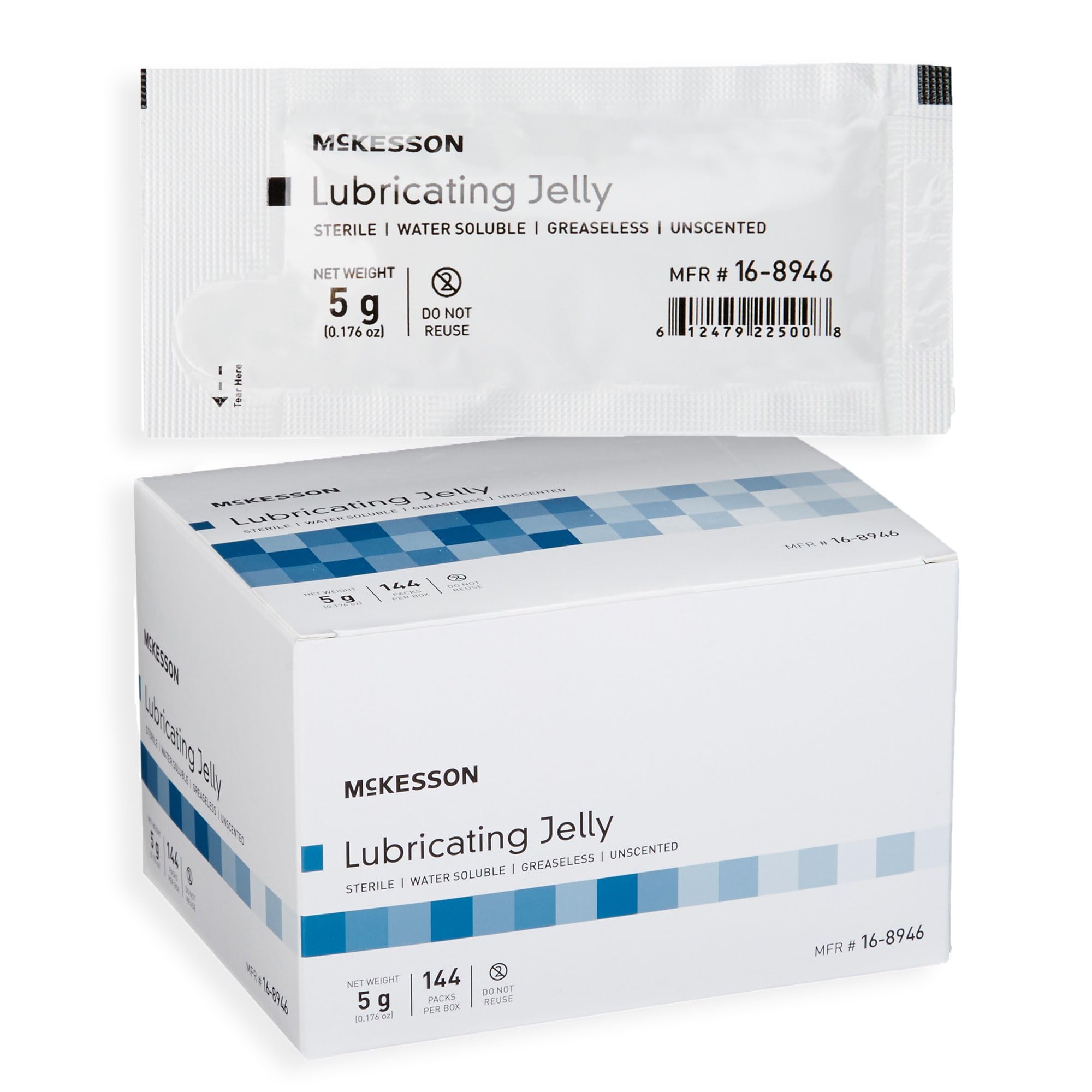 McKesson Lubricating Jelly, 5 g [144 Count] Water Based Non-Sticky Lube, Water Soluble Lubricant Gel - for Surgical, Medical, Personal – Sterile Individual Packets - Image 3