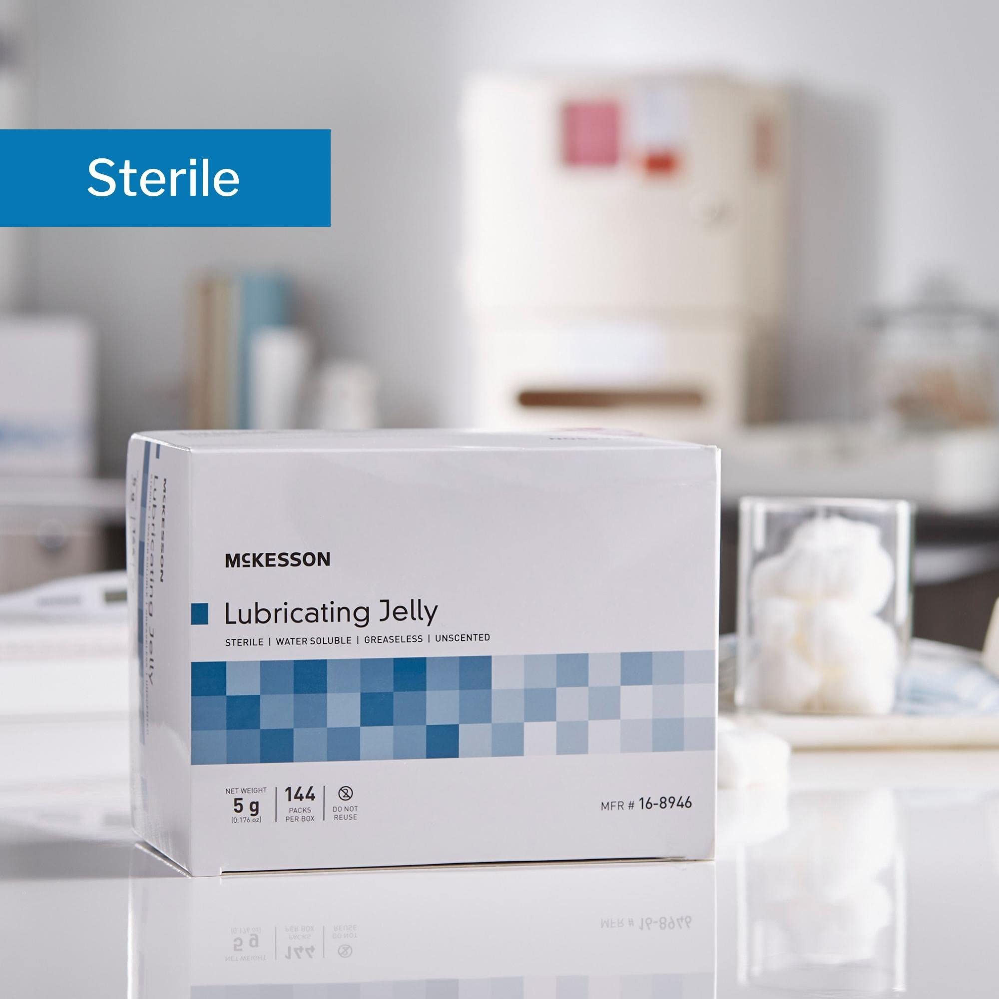 McKesson Lubricating Jelly, 5 g [144 Count] Water Based Non-Sticky Lube, Water Soluble Lubricant Gel - for Surgical, Medical, Personal – Sterile Individual Packets - Image 5