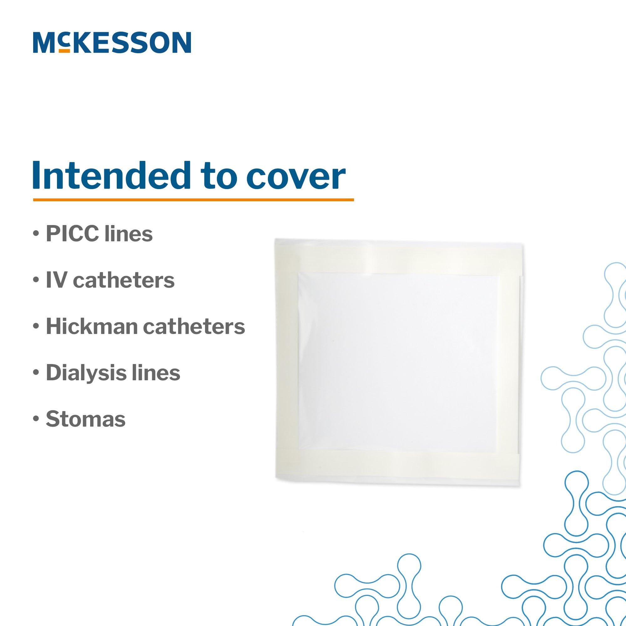 McKesson Moisture Barrier Film Dressings - Water-Resistant Wound Protector for Showering - 9 in x 9 in, 5 Count, 140 Packs, 700 Total - Image 3