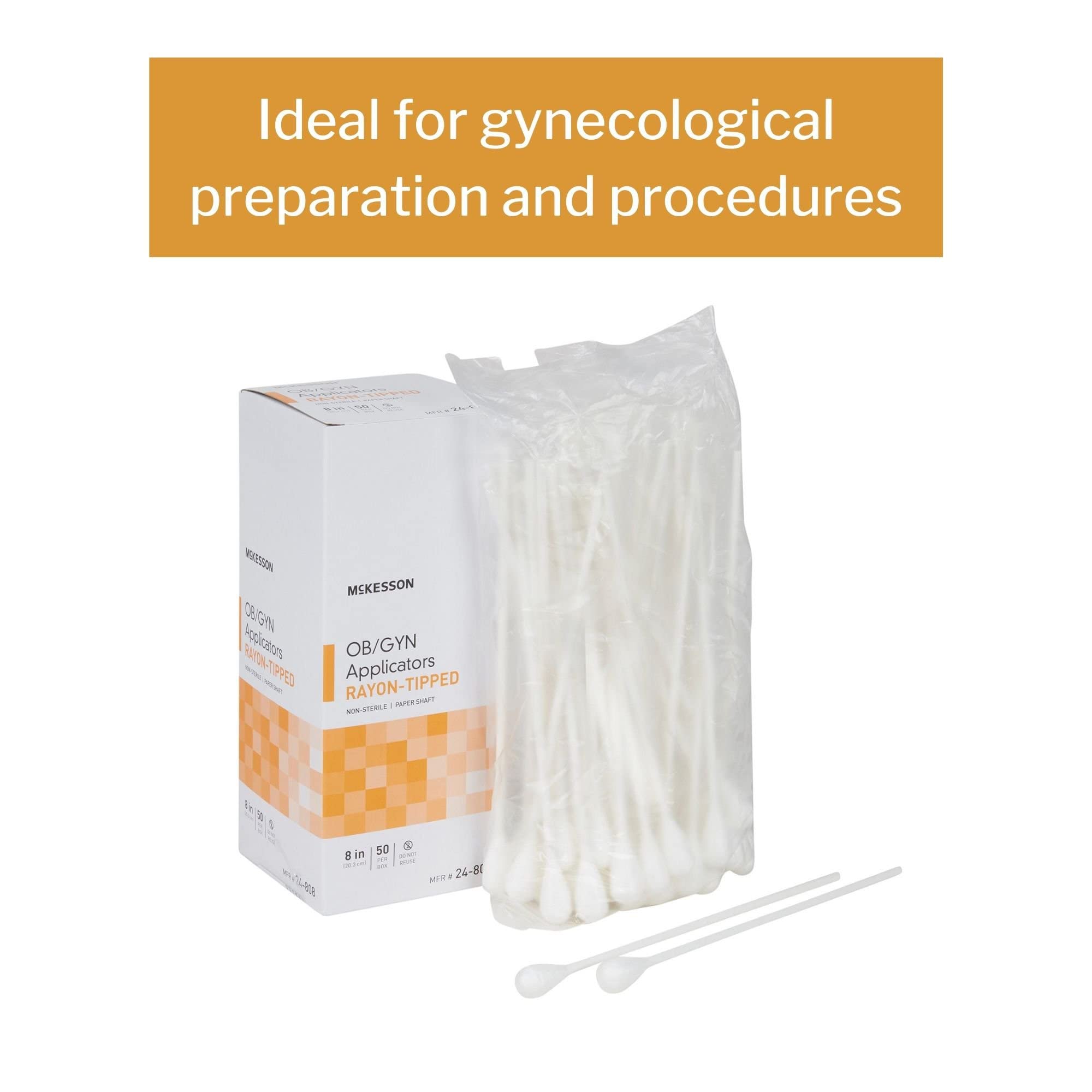 McKesson OB/GYN Applicators Rayon Tipped, Non-Sterile, 8 in, 50 Count, 1 Pack - Image 5