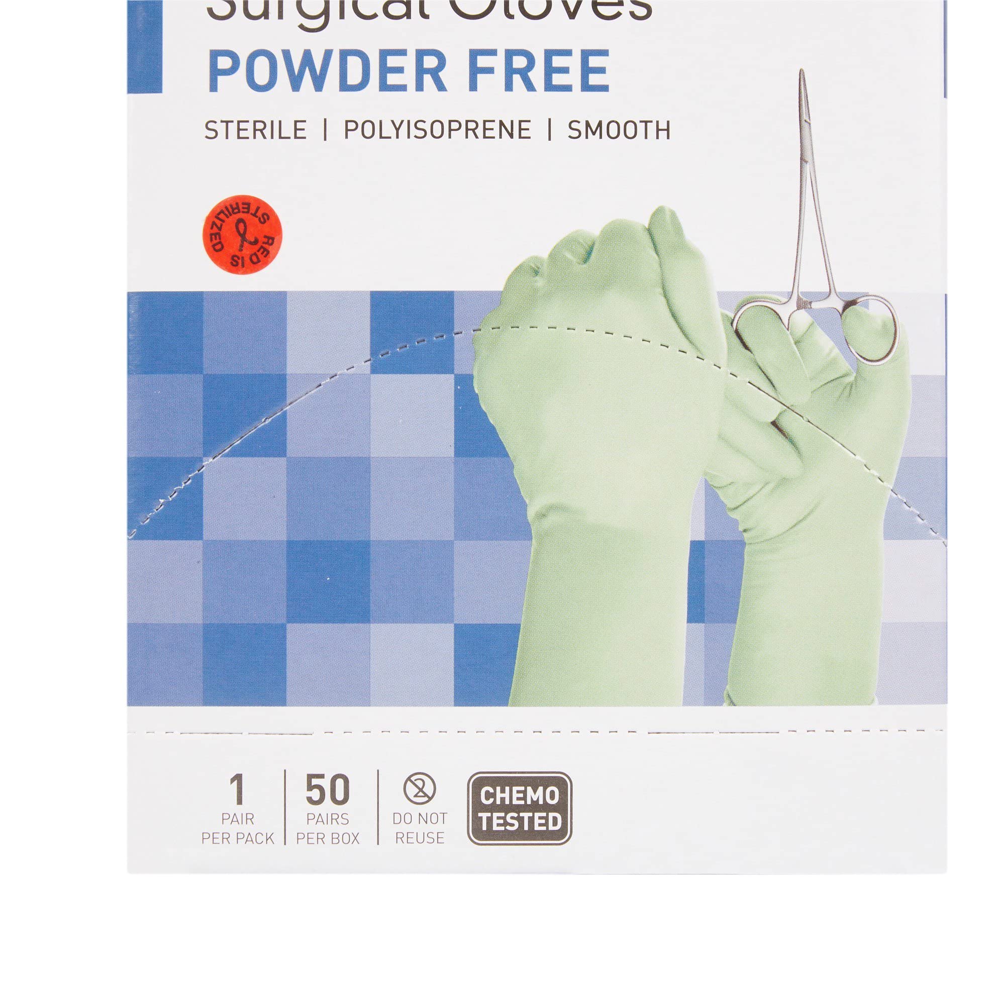 McKesson Perry Synthetic Surgical Gloves [50 Pairs] Sterile, Polyisoprene, Disposable, Powder-Free, Professional Medical and Healthcare, Chemo Tested, Size 7.5, Green - Image 8