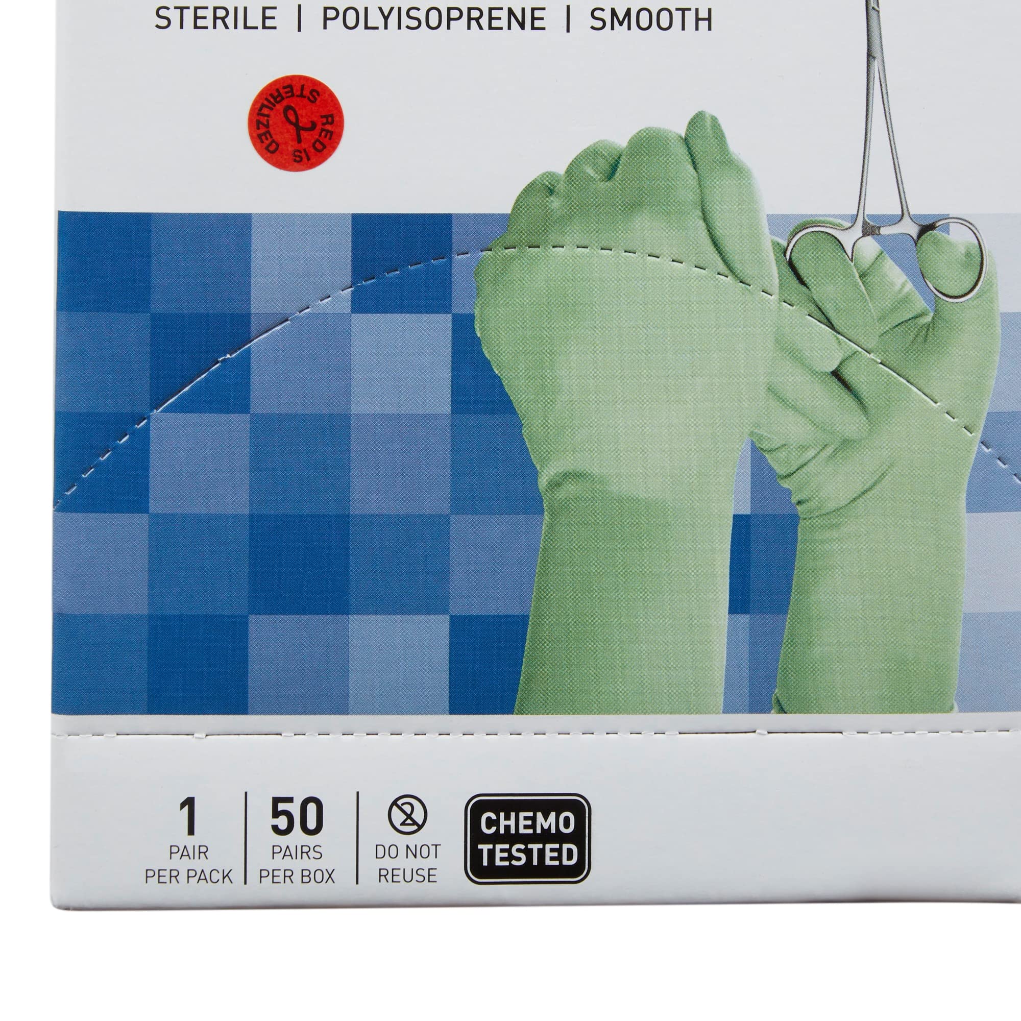 McKesson Perry Synthetic Surgical Gloves [50 Pairs] Sterile, Polyisoprene, Disposable, Powder-Free, Professional Medical and Healthcare, Chemo Tested, Size 7.0, Green - Image 5