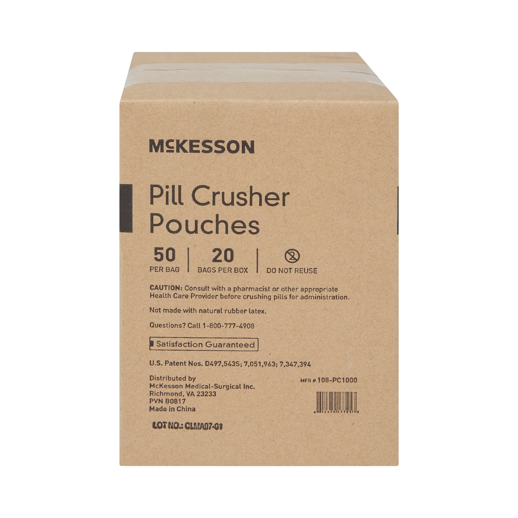 McKesson Pill Crusher Pouches, Single Use, Disposable, Clear, 50 Count, 20 Packs, 1000 Total, 50 Count, 160 Packs, 8000 Total - Image 5