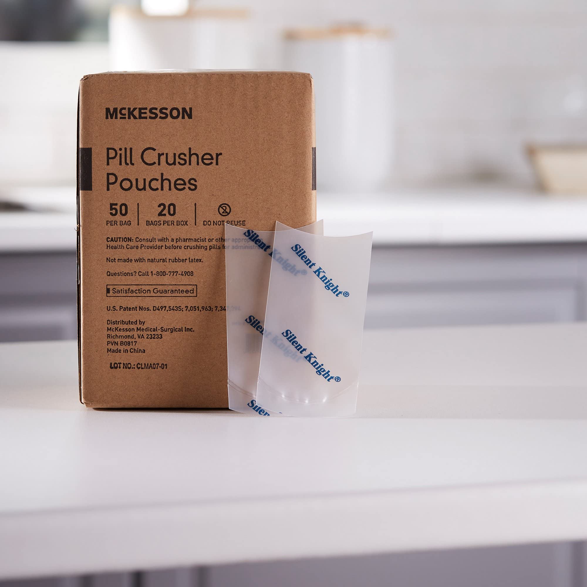 McKesson Pill Crusher Pouches, Single Use, Disposable, Clear, 50 Count, 20 Packs, 1000 Total, 50 Count, 160 Packs, 8000 Total - Image 7