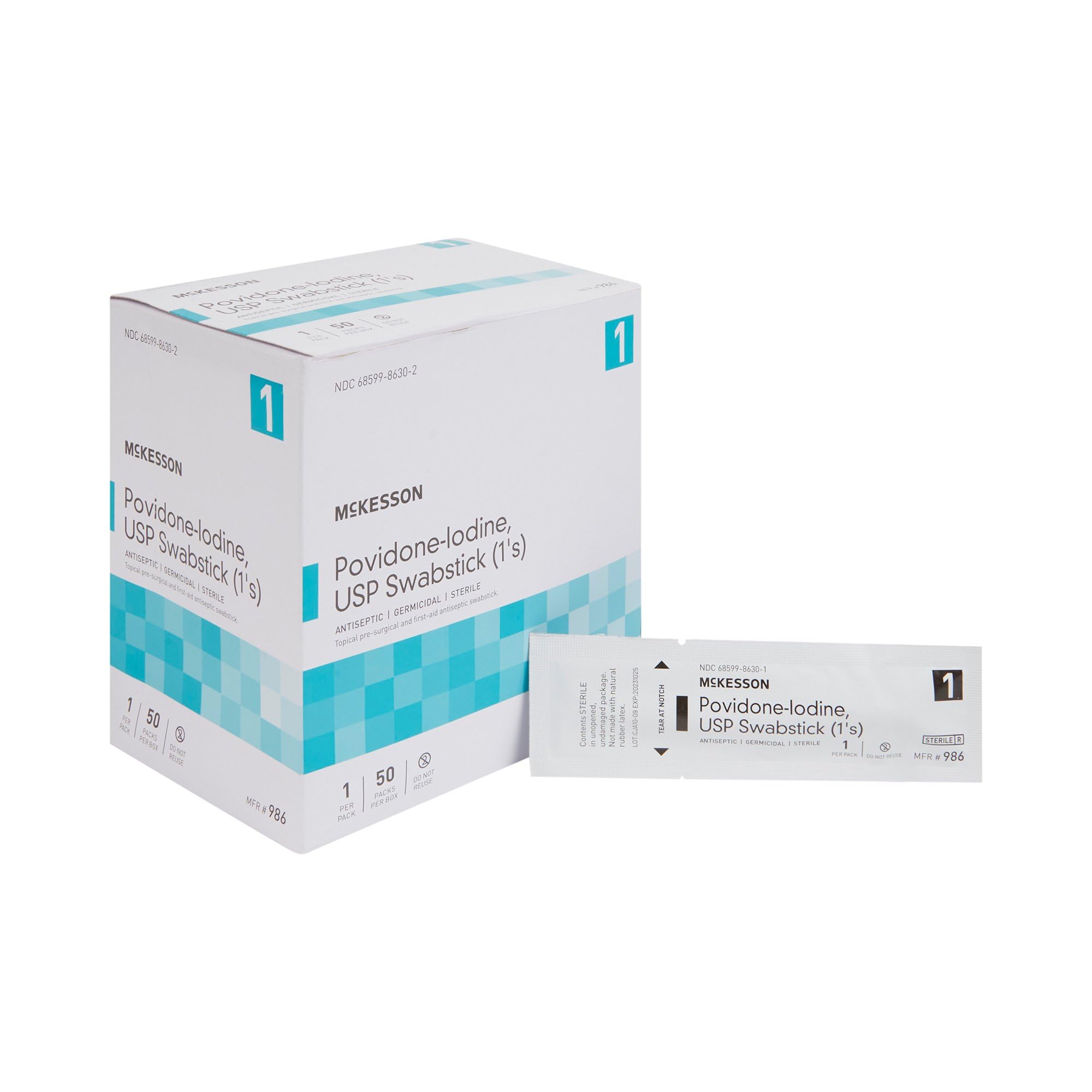 McKesson Povidone Iodine 10% Swabs Stick [50 Sticks] Sterile Swabsticks, Topical Pre-Surgical and First Aid - Image 8