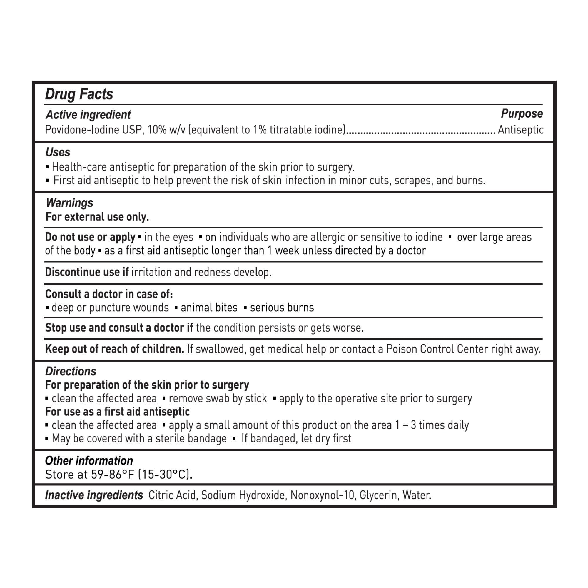 McKesson Povidone Iodine 10% Swabs Stick [75 Sticks], Sterile Swabsticks, Topical Pre-Surgical and First Aid, 3 Per Pack, 25 Packs - Image 8