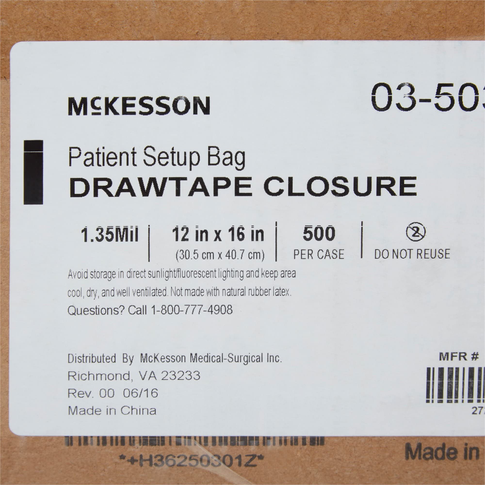 McKesson Pull-TITE Respiratory Set-Up Bags, Clear 1.35 Mil Disposable 12 in x 16 in, 500 Count - Image 8