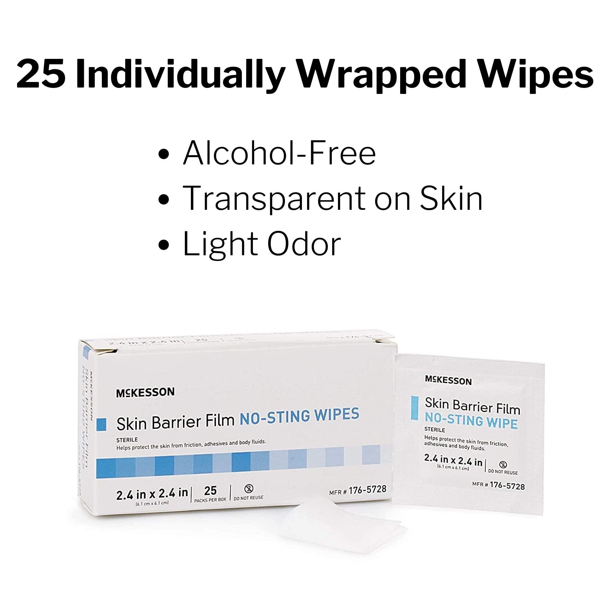 McKesson Skin Barrier Film, Sterile, No Sting Body Wipe, Individual Packet, 25 Wipes - Image 5