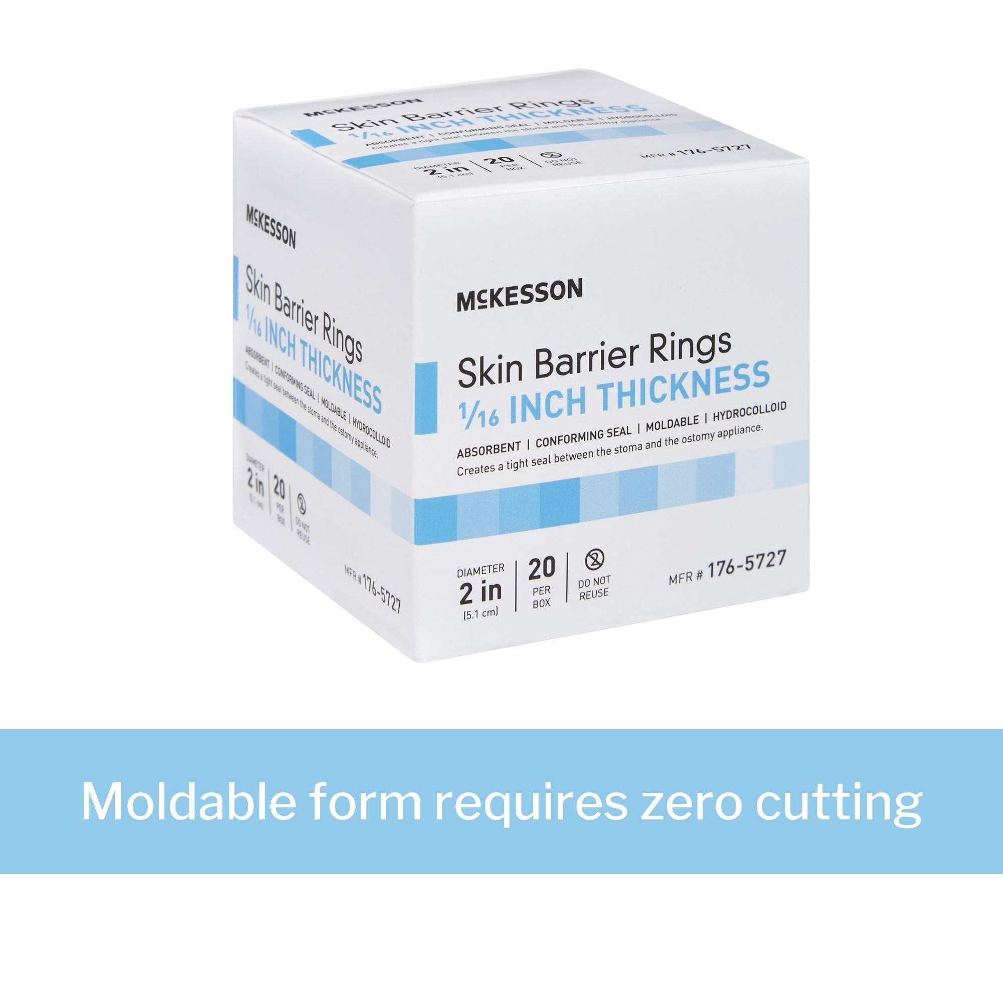 McKesson Skin Barrier Rings, Ostomy, Absorbent, Conforming Seal, Hydrocolloid, 1/16 Thickness, 2 in Diameter, 160 Count - Image 3