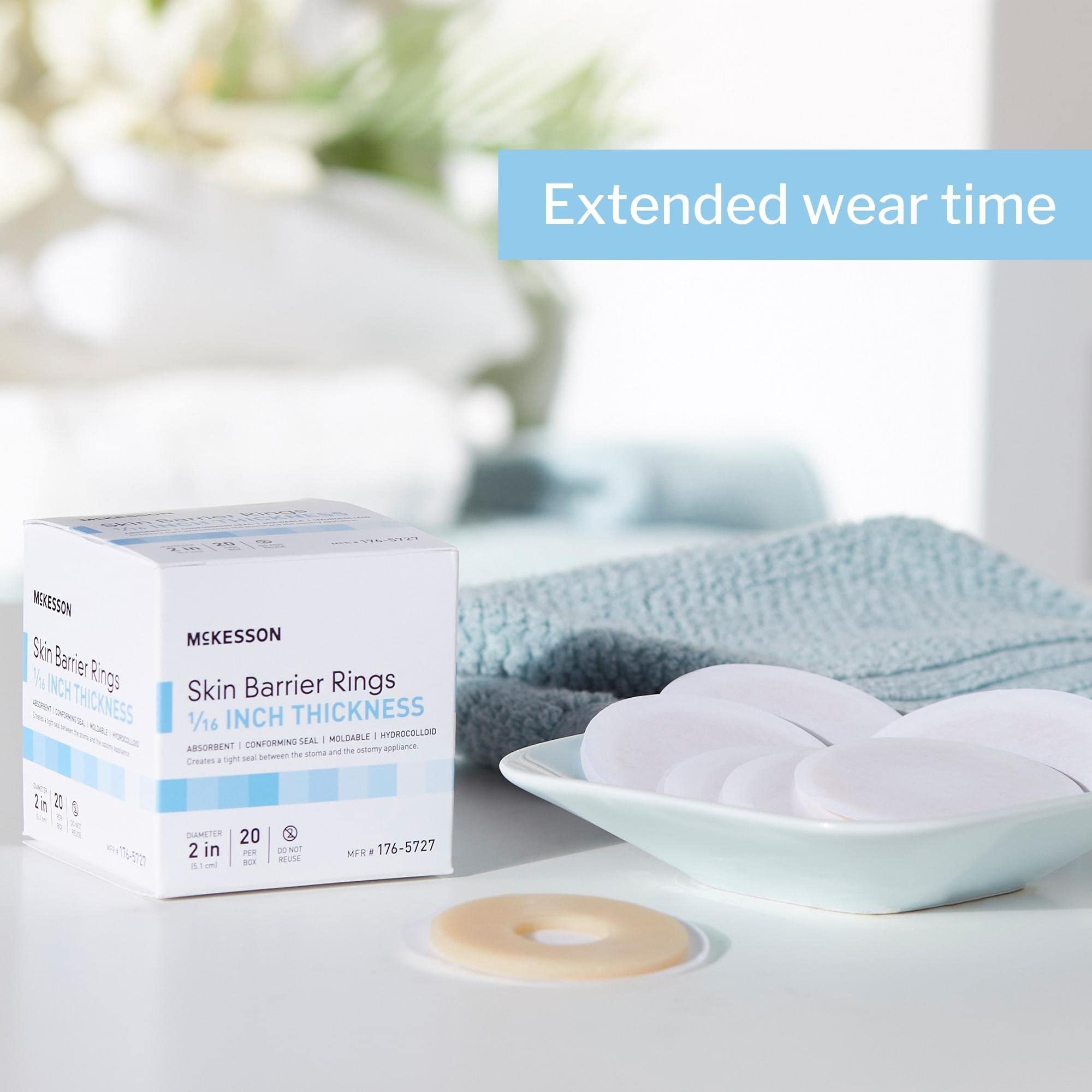 McKesson Skin Barrier Rings, Ostomy, Absorbent, Conforming Seal, Hydrocolloid, 1/16 Thickness, 2 in Diameter, 160 Count - Image 5