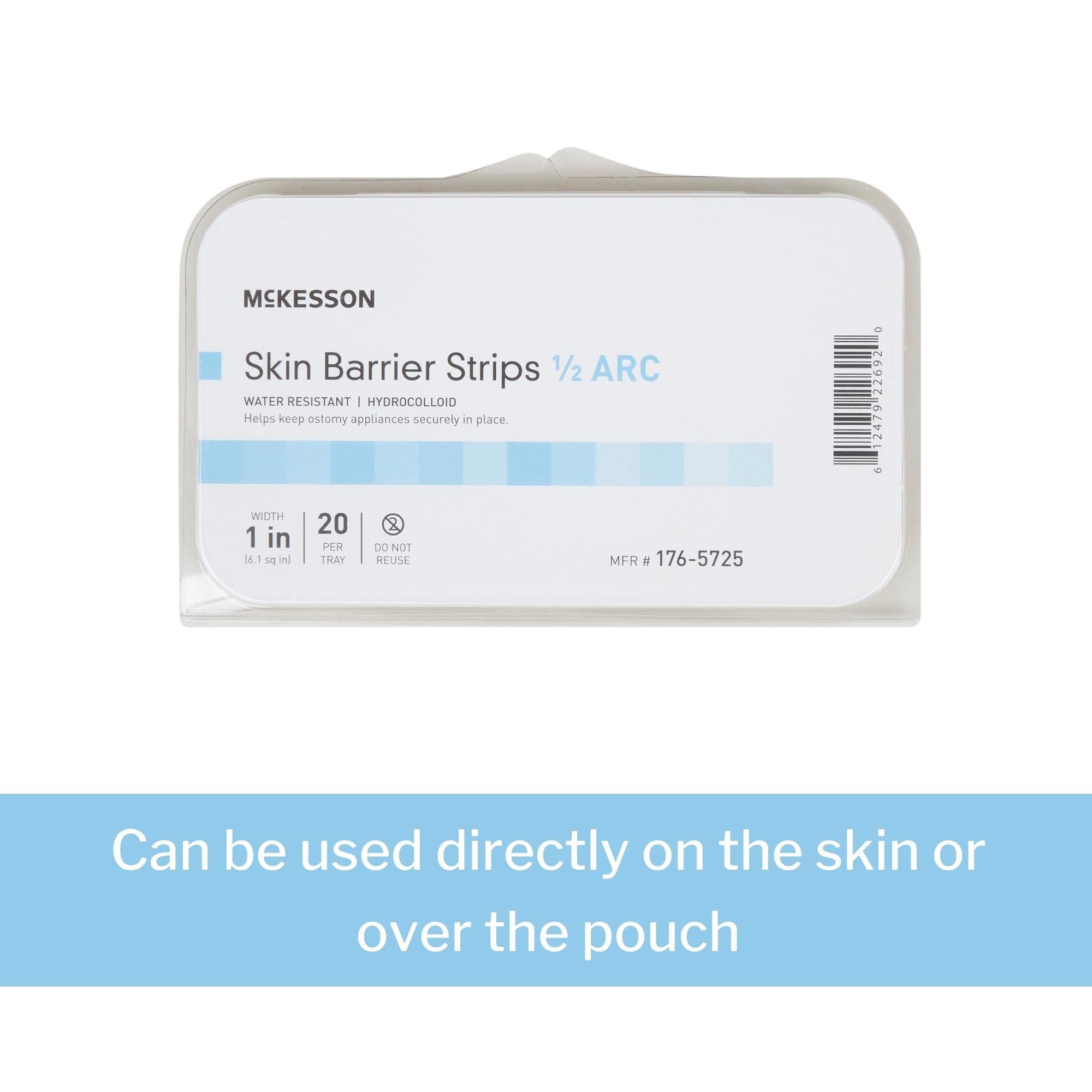 McKesson Skin Barrier Strips, Ostomy, Water Resistant, Hydrocolloid, 1/2 Arc Shape, 1 in Width, 20 Count, 14 Packs, 280 Total - Image 3