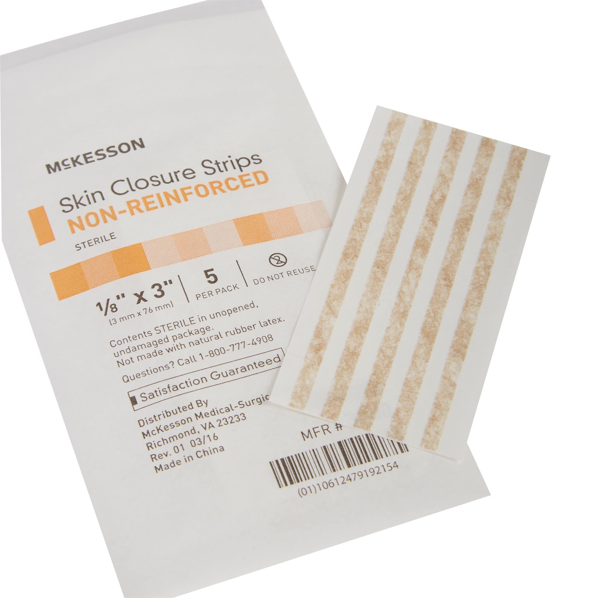 McKesson Skin Closure Adhesive Strips, Flexible Steri Strip for Wound Care, 1/8 in x 3 in, 250 Count - Image 3