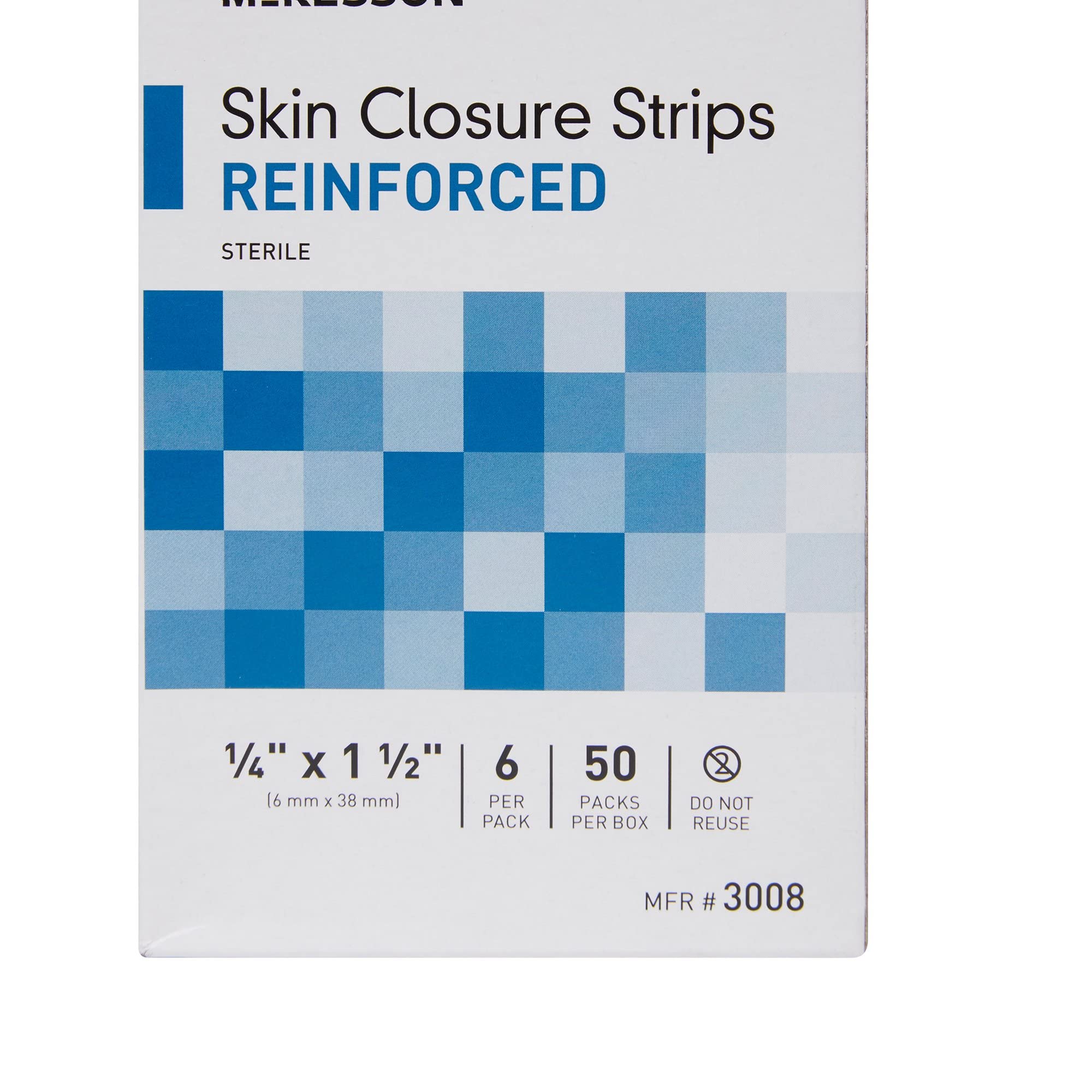 McKesson Skin Closure Adhesive Strips, Reinforced Steri Strip for Wound Care, 1/4 in x 1 1/2 in, 6 Per Pack, 50 Packs, 300 Total - Image 8