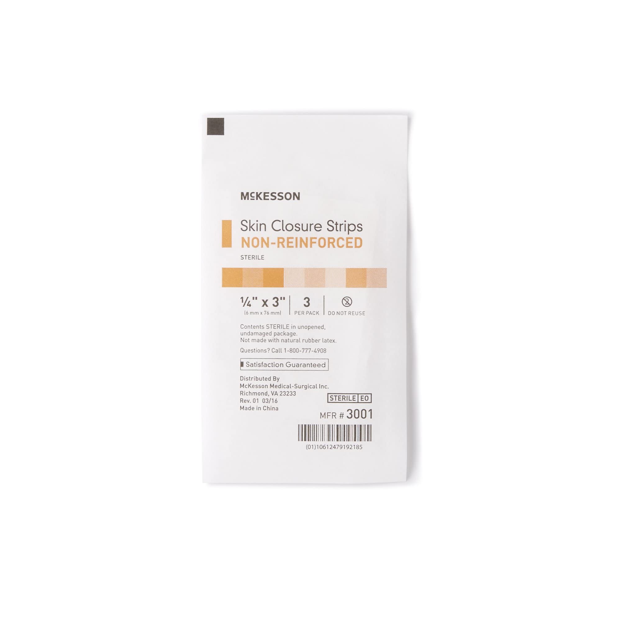 McKesson Skin Closure Strips, Sterile, Non-Reinforced, 1/4 in x 3 in, 50 Count - Image 3