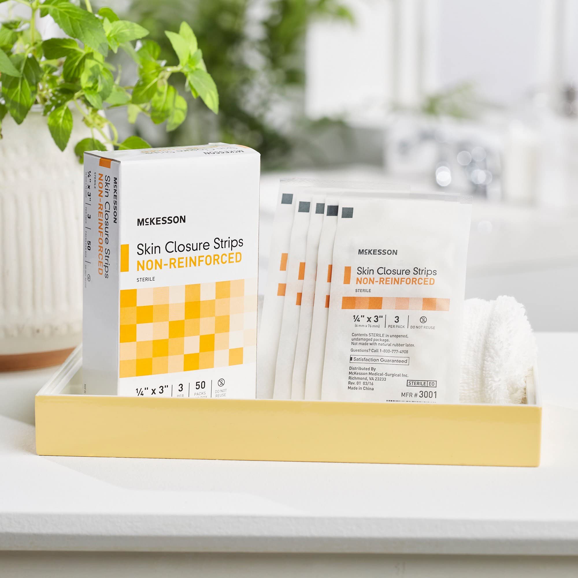 McKesson Skin Closure Strips, Sterile, Non-Reinforced, 1/4 in x 3 in, 50 Count - Image 7