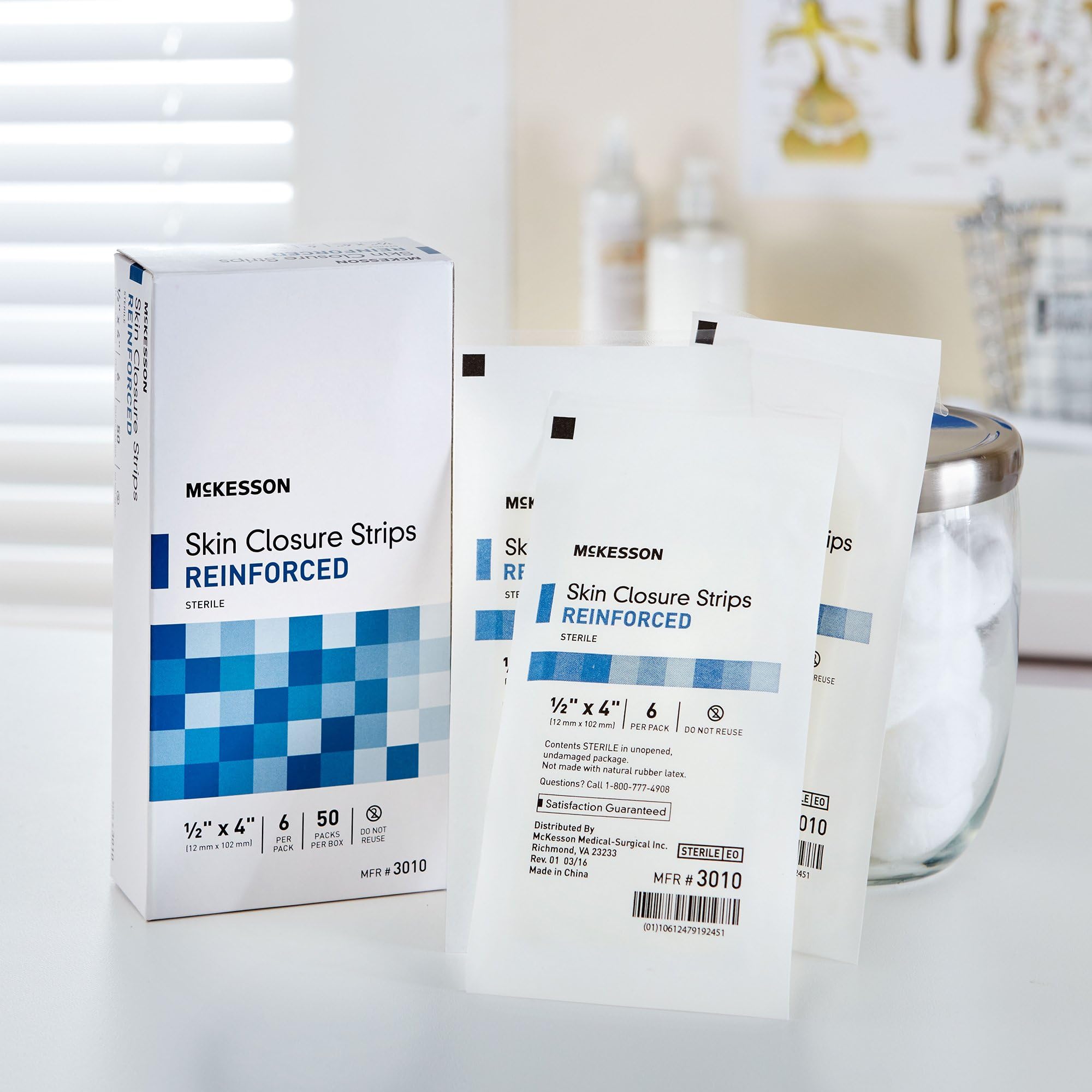 McKesson Skin Closure Strips, Sterile, Reinforced, 1/2 in x 4 in, 200 Count - Image 6