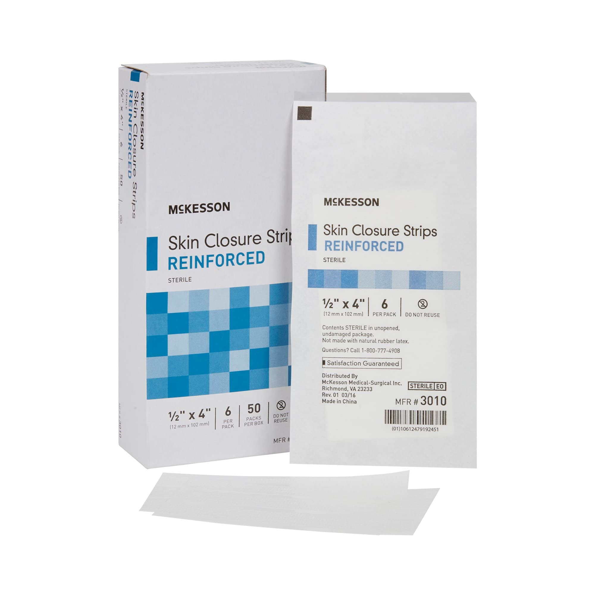 McKesson Skin Closure Strips, Sterile, Reinforced, 1/2 in x 4 in, 200 Count - Image 7