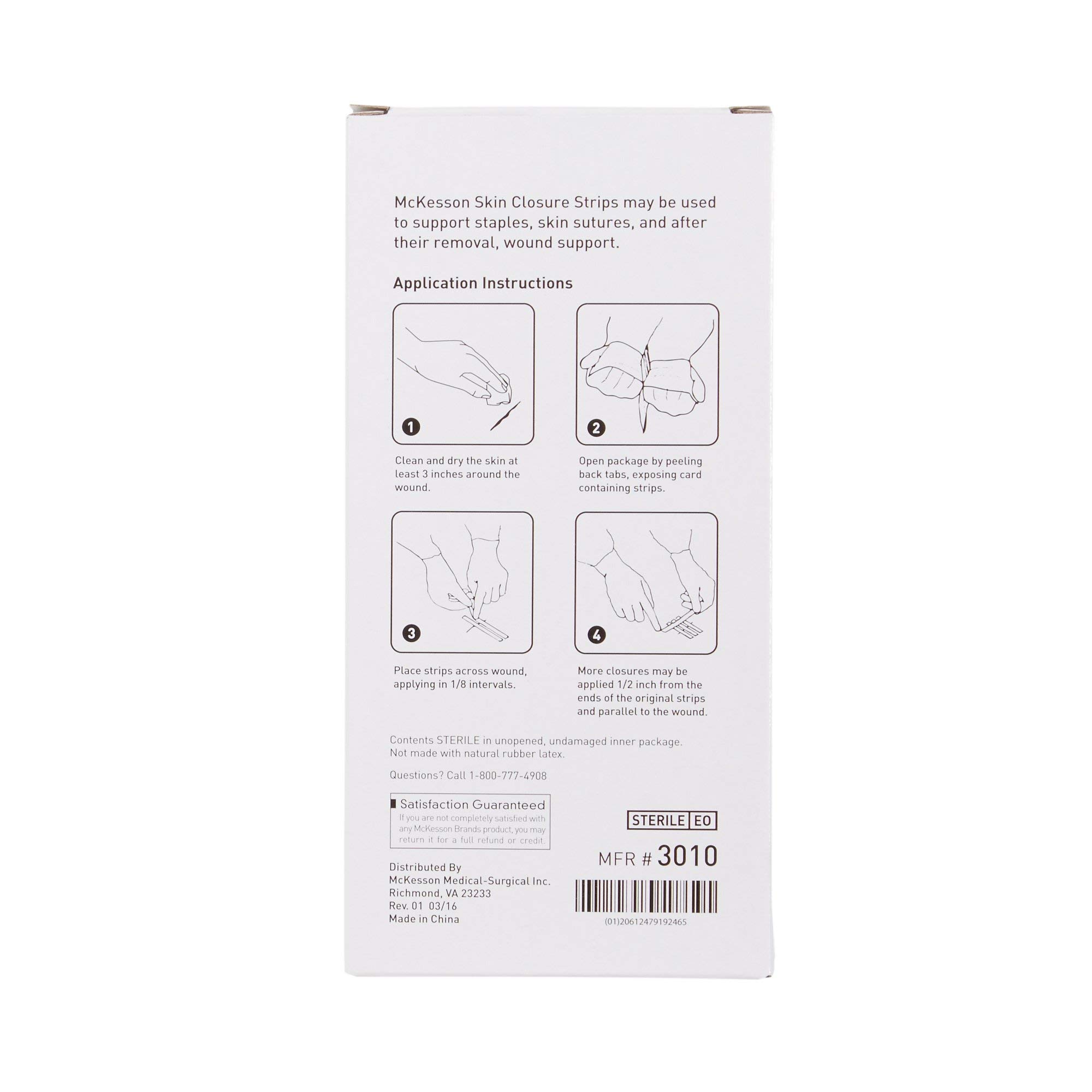 McKesson Skin Closure Strips, Sterile, Reinforced, 1/2 in x 4 in, 200 Count - Image 9