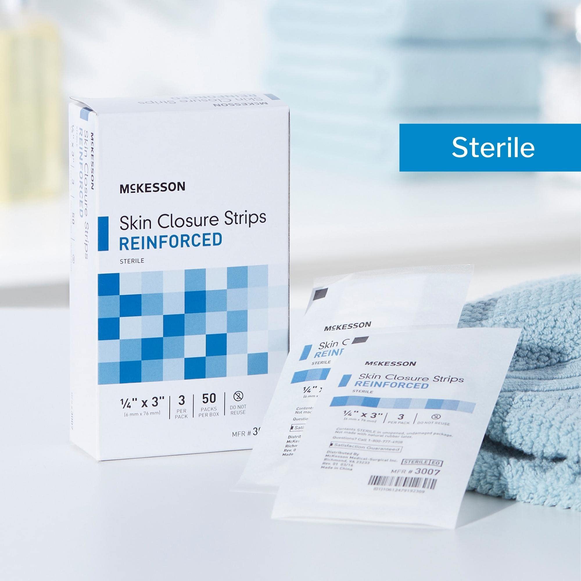 McKesson Skin Closure Strips, Sterile, Reinforced, 1/4 in x 3 in, 50 Count - Image 5