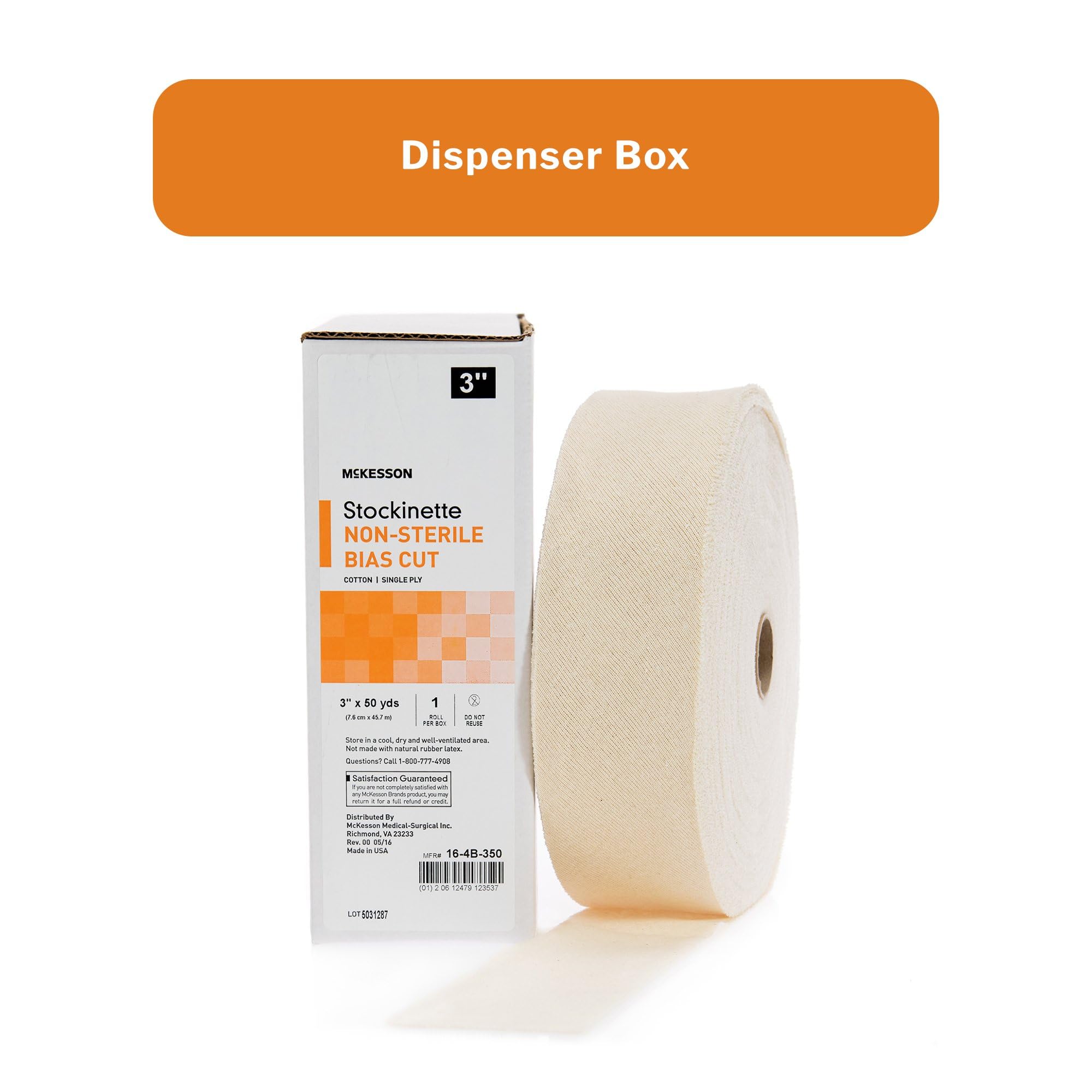 McKesson Stockinette Bandage Wrap - Cotton, Single Ply, Non-Sterile, Bias Cut - Size 3, 3 in x 50 yd, 1 Count, 1 Pack - Image 5