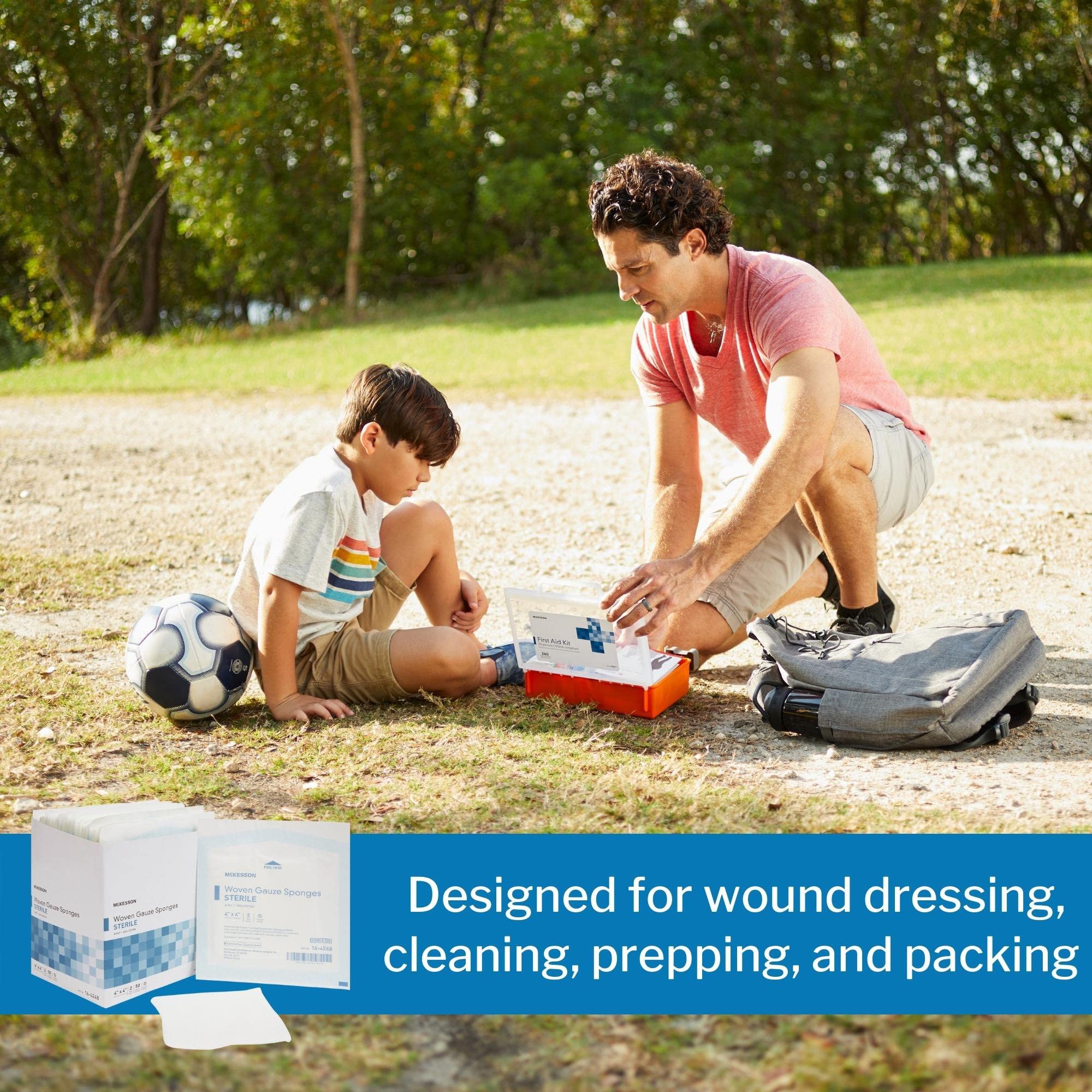 McKesson Woven Gauze Sponges, Sterile, 8-Ply, 100% Cotton, 4 in x 4 in, 2 per Pack, 600 Packs, 1200 Total - Image 5