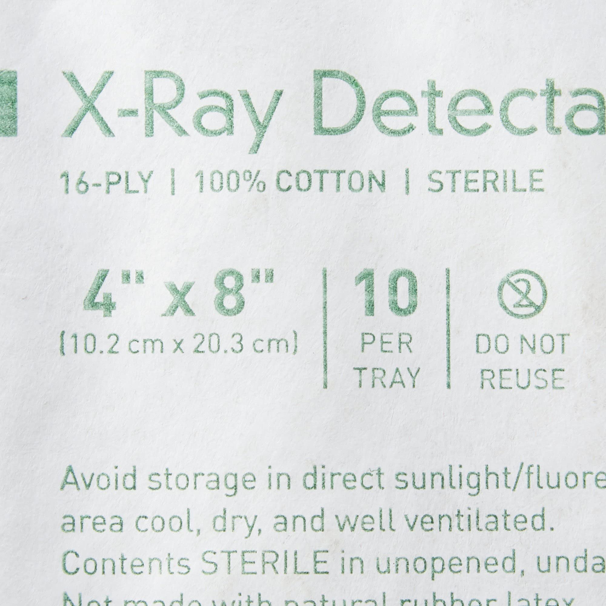 McKesson X-Ray Detectable Sponge, Sterile, 16-Ply, 4 in x 8 in, 10 per Pack, 80 Packs, 800 Total - Image 8